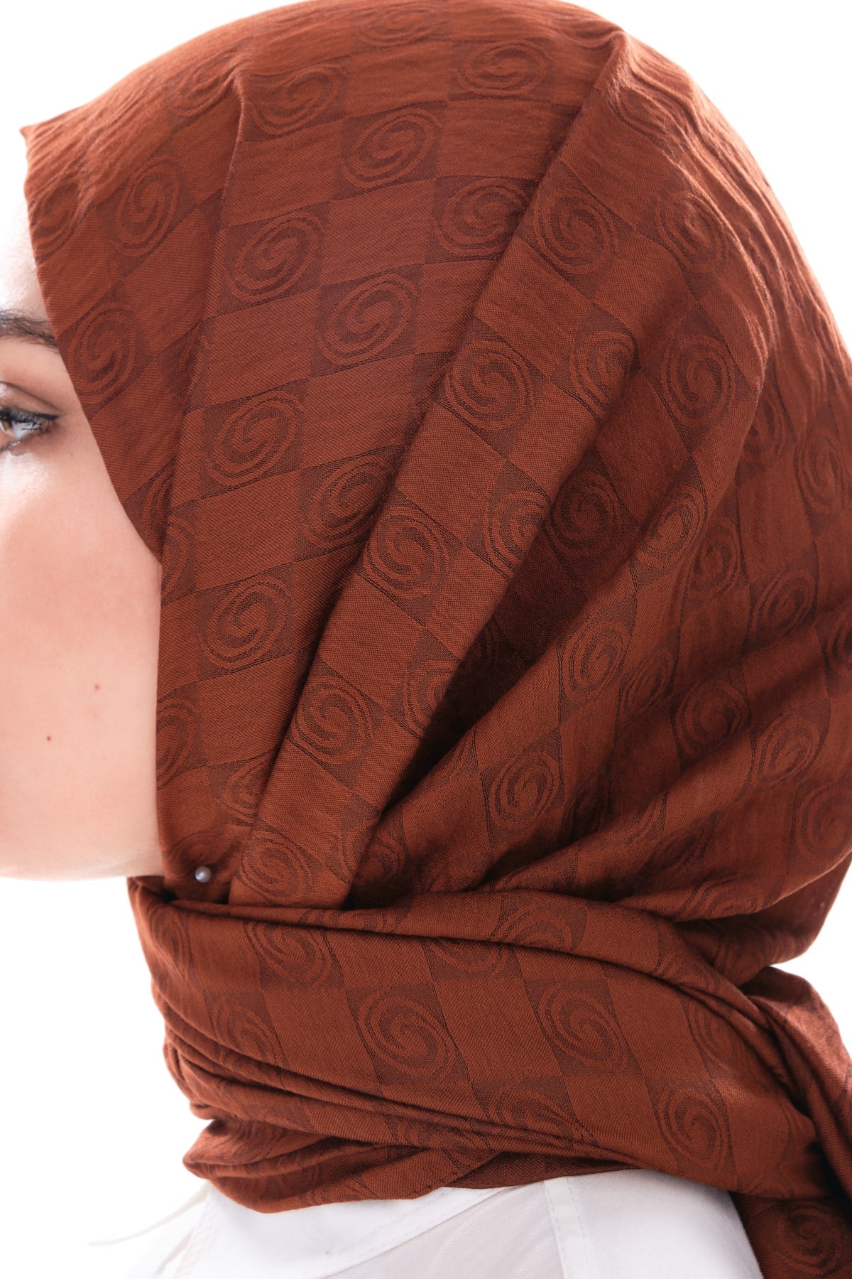 JAKARLI MODAL ŞALHelezon Desen Jakar Elegante Seri Viscon Şal Askısı ile Birlikte 75x200