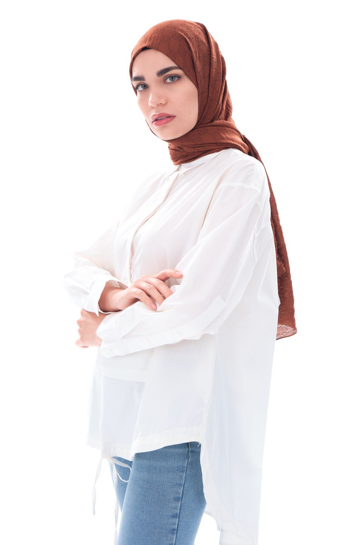 JAKARLI MODAL ŞALHelezon Desen Jakar Elegante Seri Viscon Şal Askısı ile Birlikte 75x200