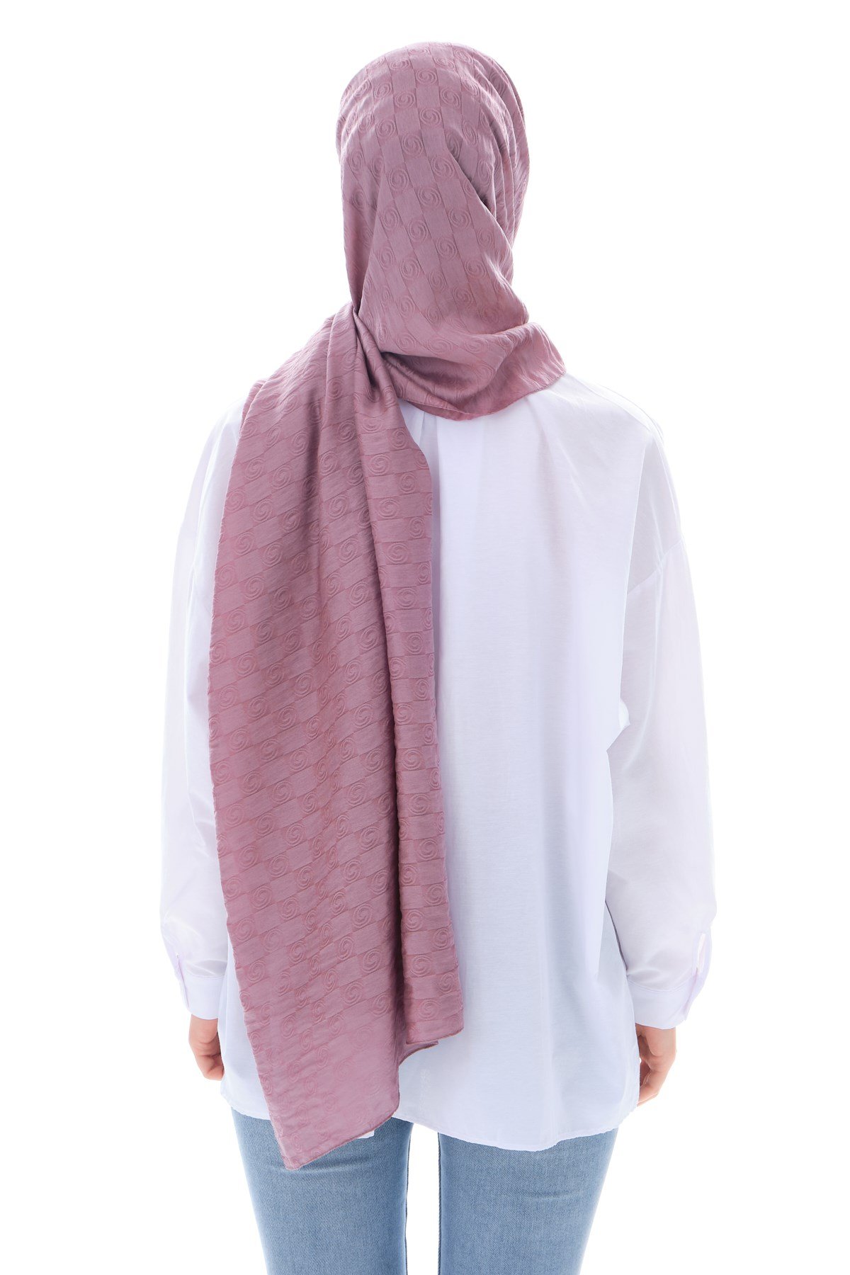 JAKARLI MODAL ŞALHelezon Desen Jakar Elegante Seri Viscon Şal Askısı ile Birlikte 75x200