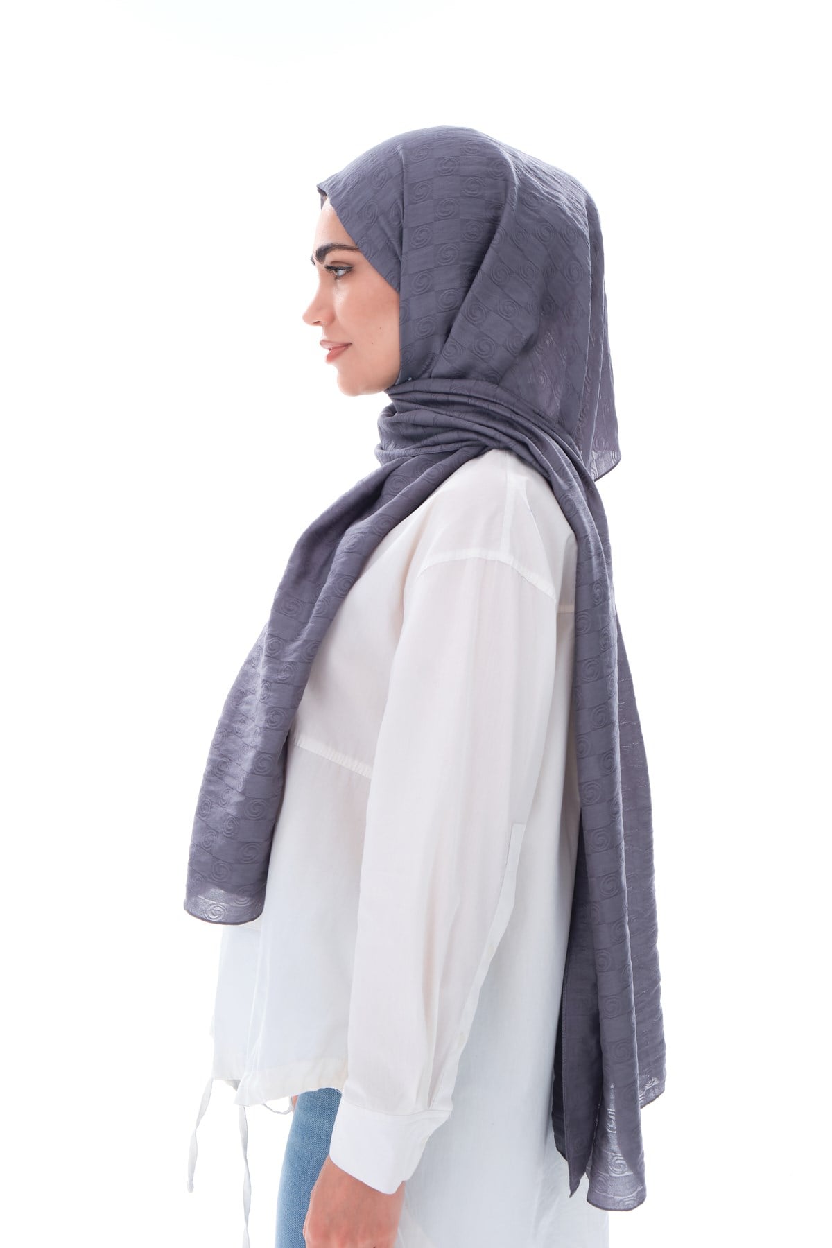 JAKARLI MODAL ŞALHelezon Desen Jakar Elegante Seri Viscon Şal Askısı ile Birlikte 75x200