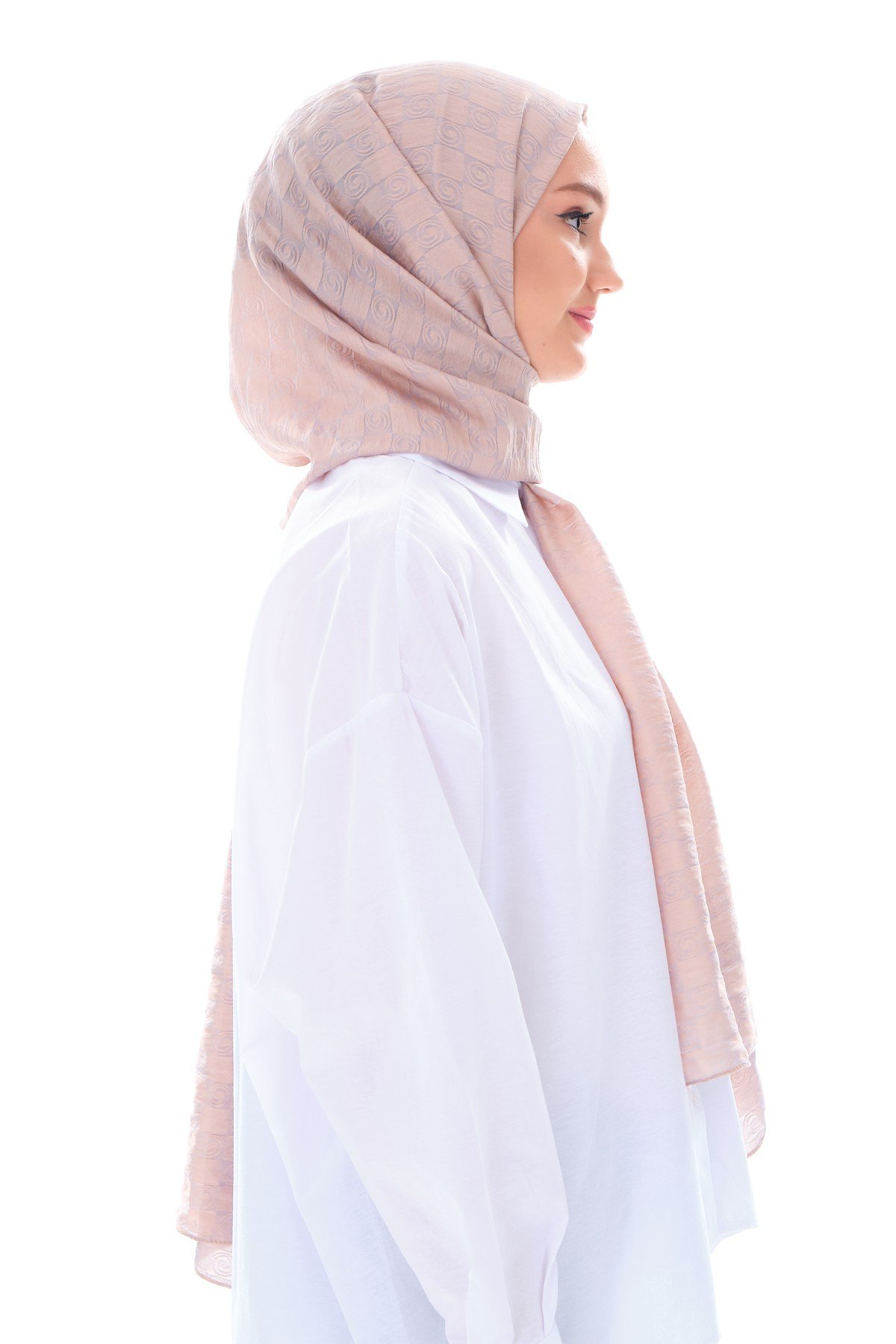 JAKARLI MODAL ŞALHelezon Desen Jakar Elegante Seri Viscon Şal Askısı ile Birlikte 75x200