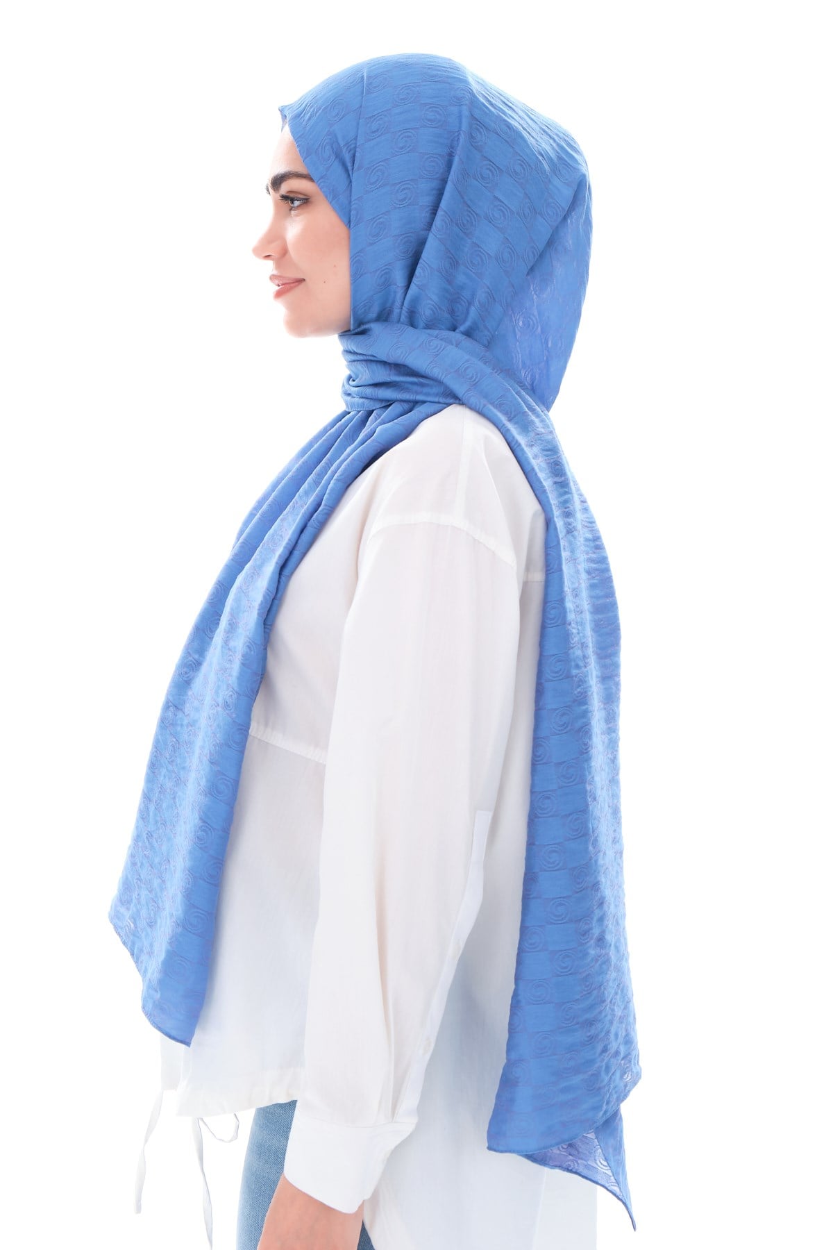 JAKARLI MODAL ŞALHelezon Desen Jakar Elegante Seri Viscon Şal Askısı ile Birlikte 75x200