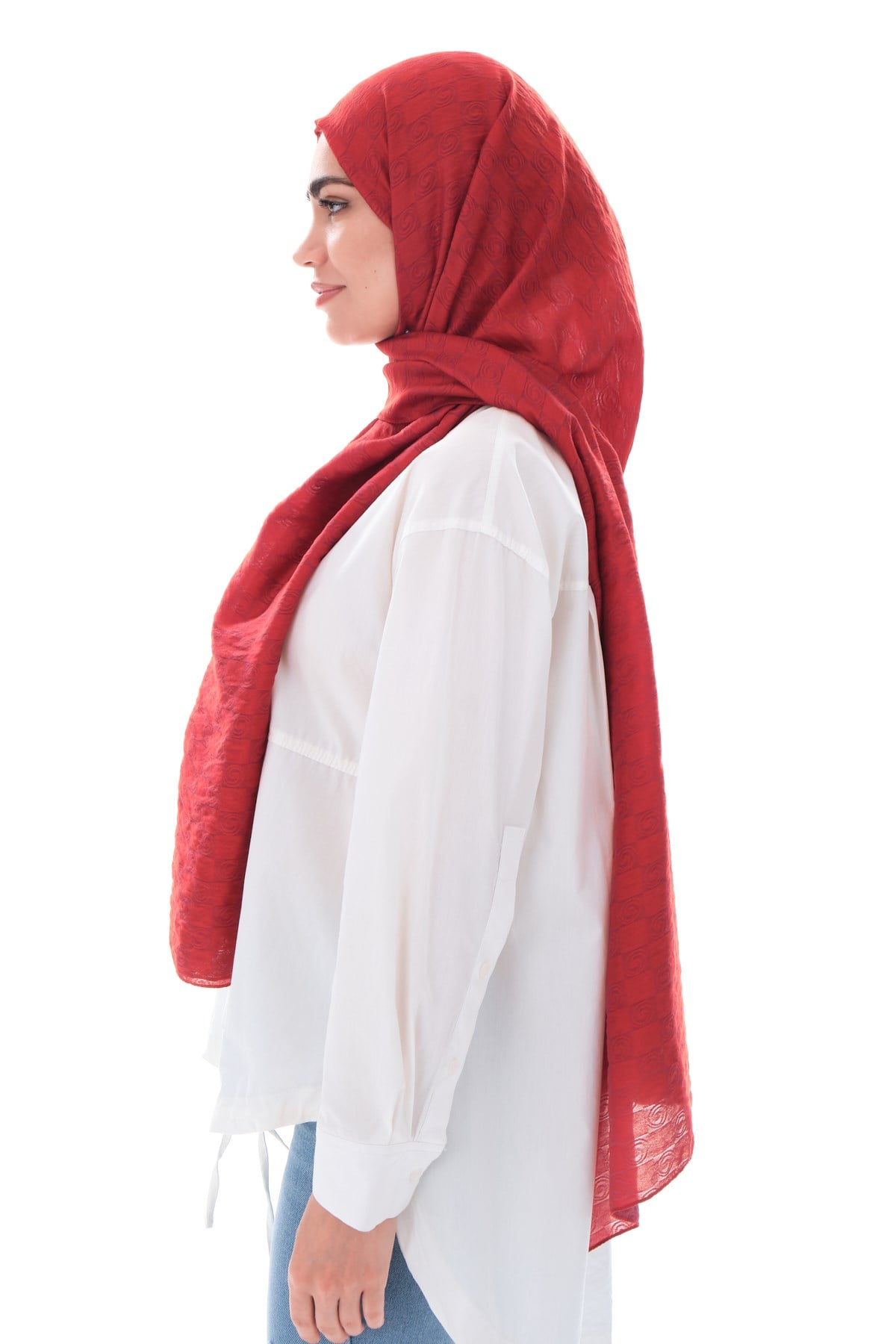 JAKARLI MODAL ŞALHelezon Desen Jakar Elegante Seri Viscon Şal Askısı ile Birlikte 75x200