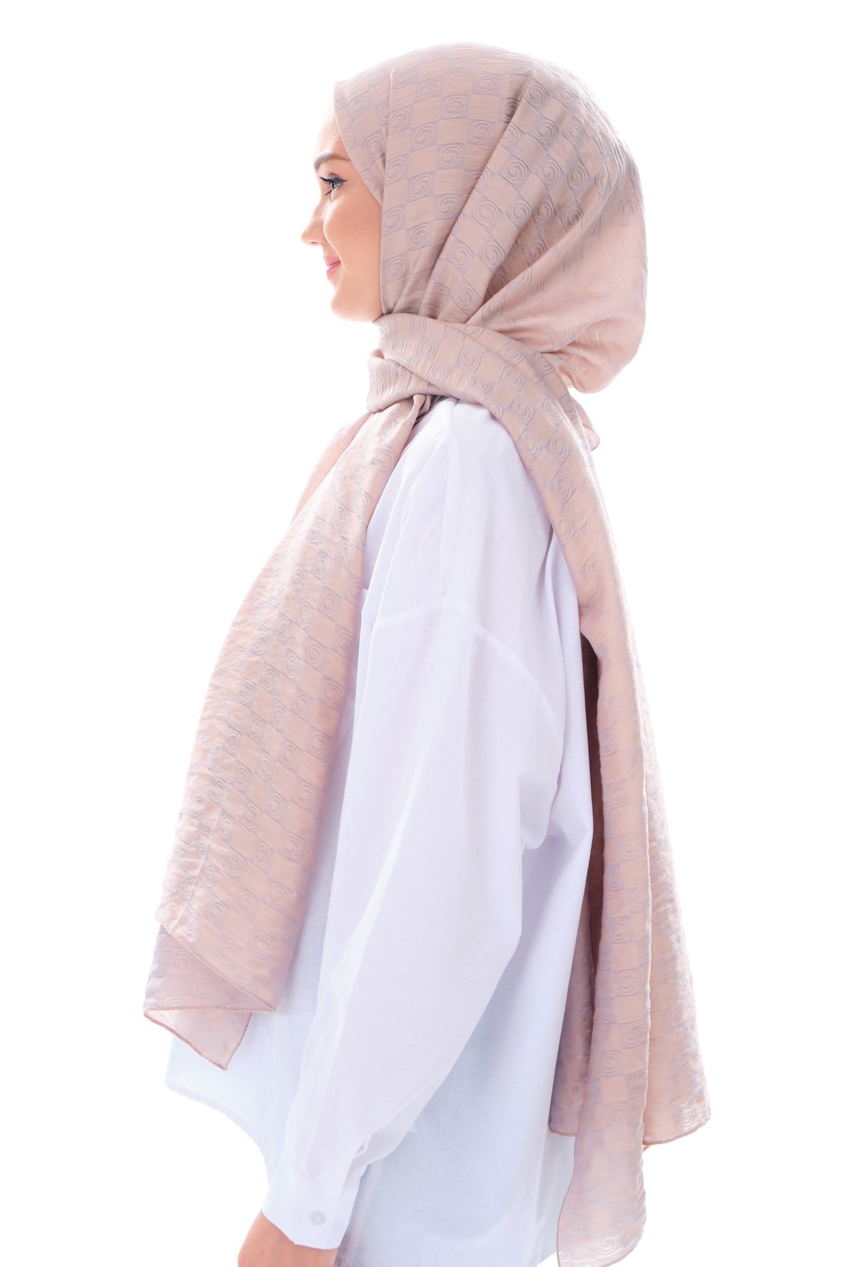 JAKARLI MODAL ŞALHelezon Desen Jakar Elegante Seri Viscon Şal Askısı ile Birlikte 75x200