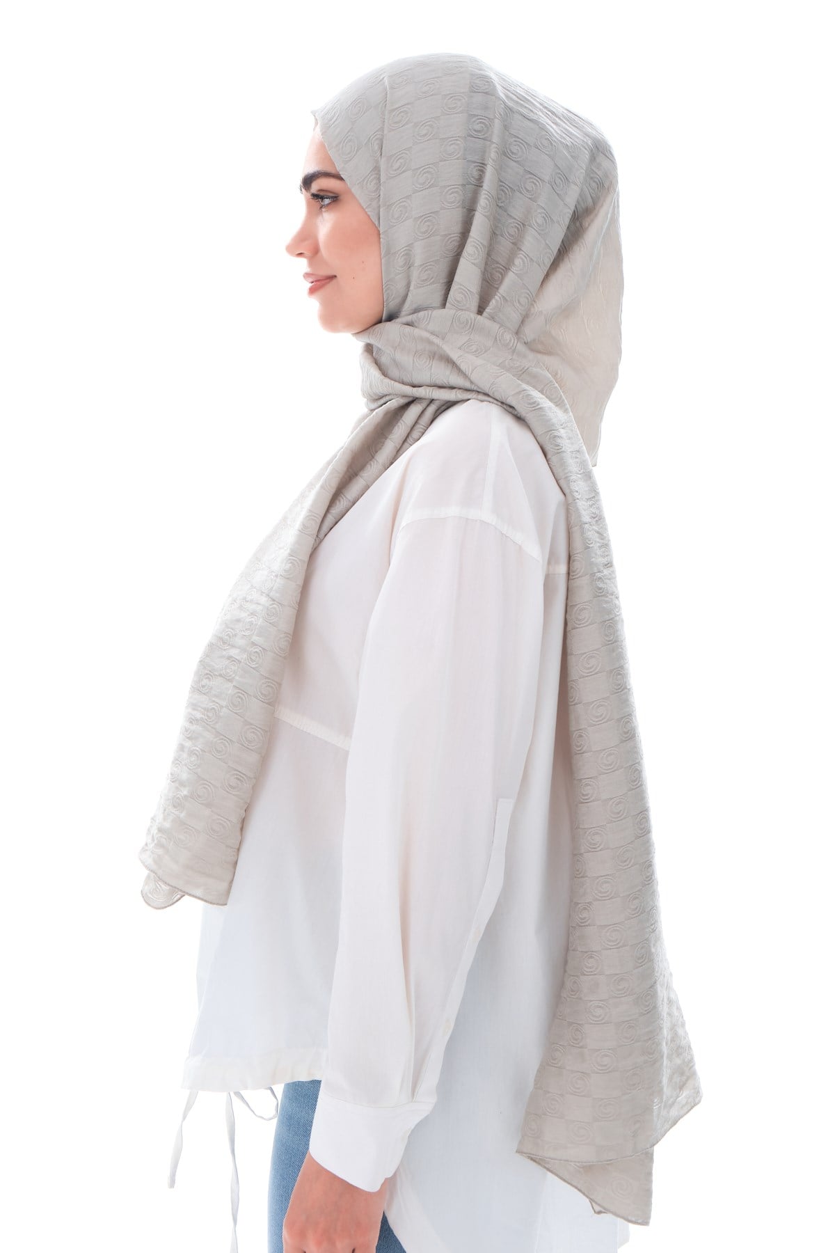 JAKARLI MODAL ŞALHelezon Desen Jakar Elegante Seri Viscon Şal Askısı ile Birlikte 75x200