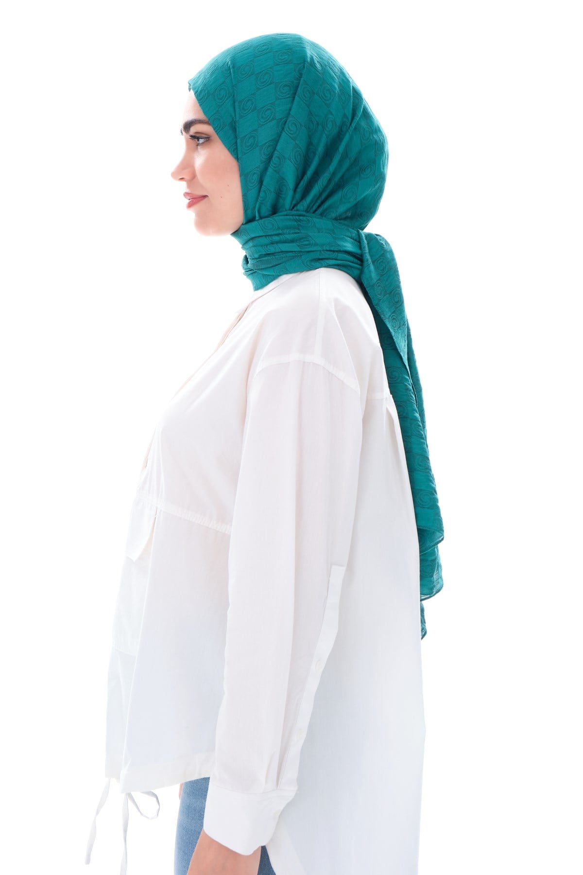 JAKARLI MODAL ŞALHelezon Desen Jakar Elegante Seri Viscon Şal Askısı ile Birlikte 75x200