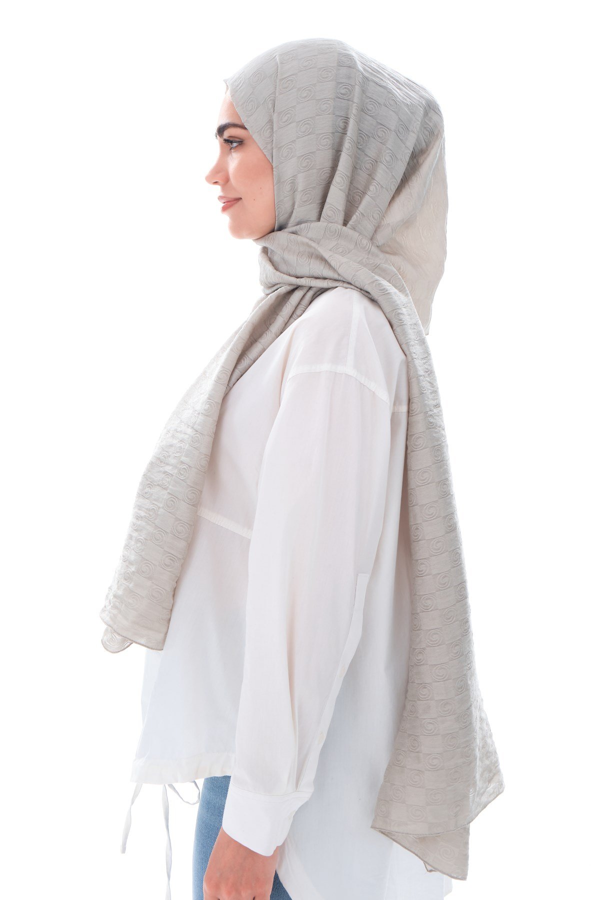 JAKARLI MODAL ŞALHelezon Desen Jakar Elegante Seri Viscon Şal Askısı ile Birlikte 75x200