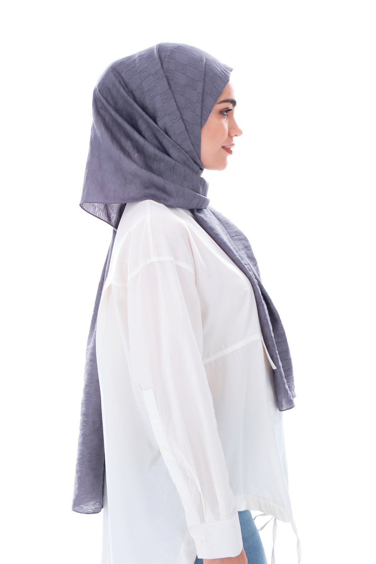 JAKARLI MODAL ŞALHelezon Desen Jakar Elegante Seri Viscon Şal Askısı ile Birlikte 75x200