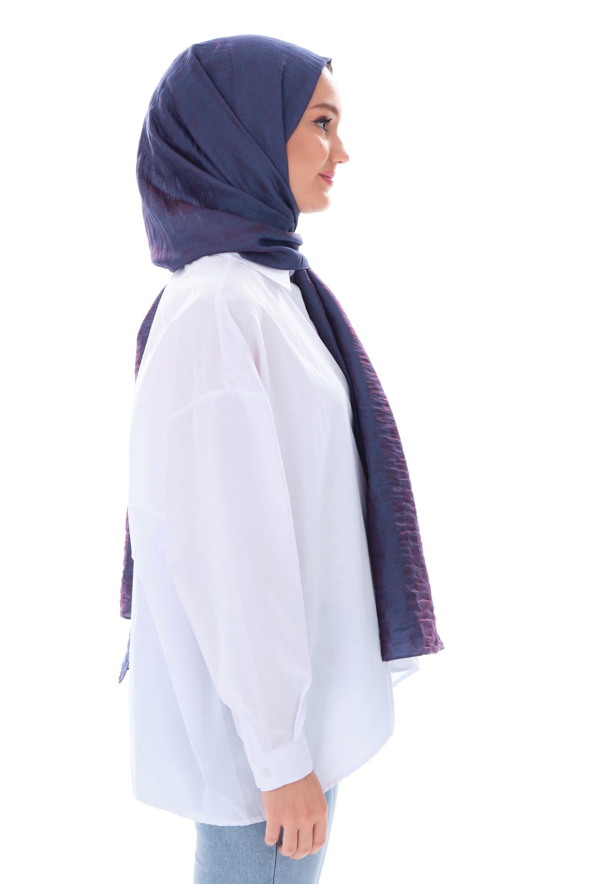 JAKARLI MODAL ŞALHelezon Desen Jakar Elegante Seri Viscon Şal Askısı ile Birlikte 75x200