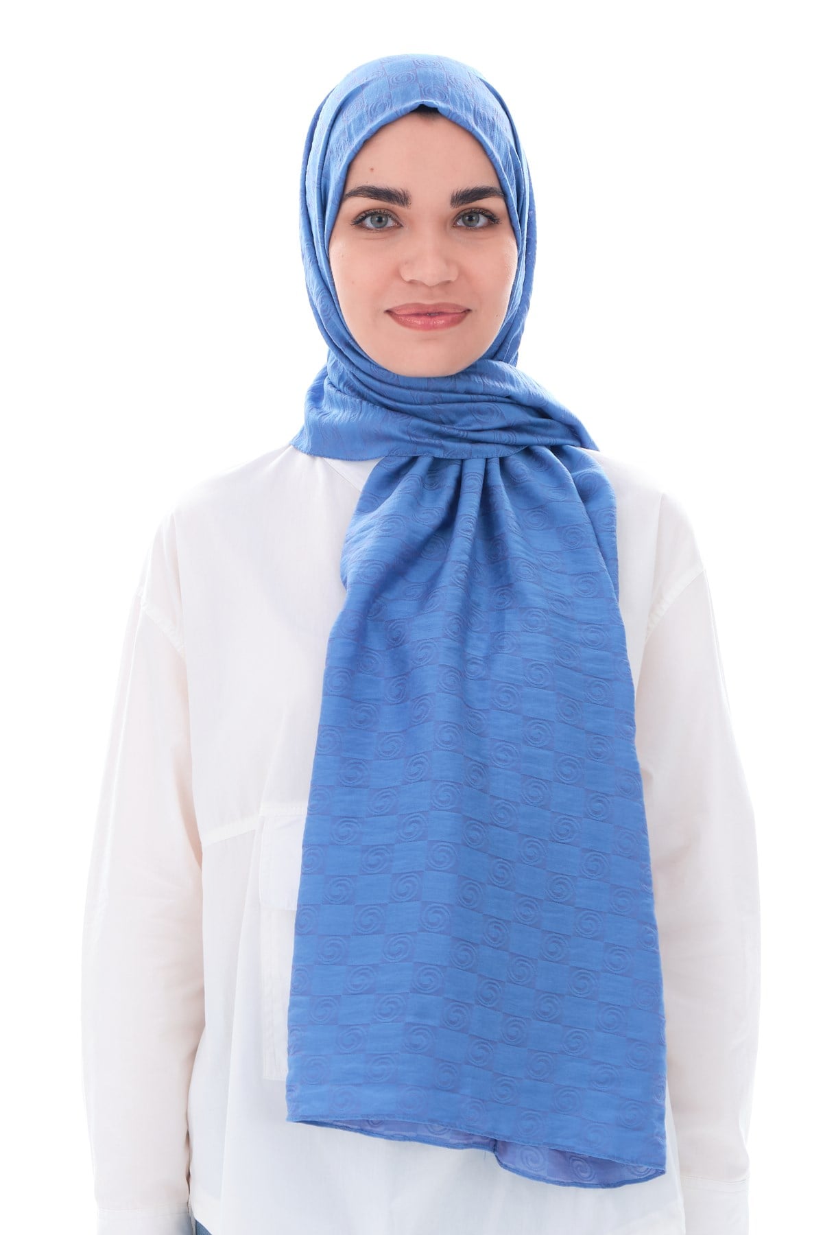 JAKARLI MODAL ŞALHelezon Desen Jakar Elegante Seri Viscon Şal Askısı ile Birlikte 75x200