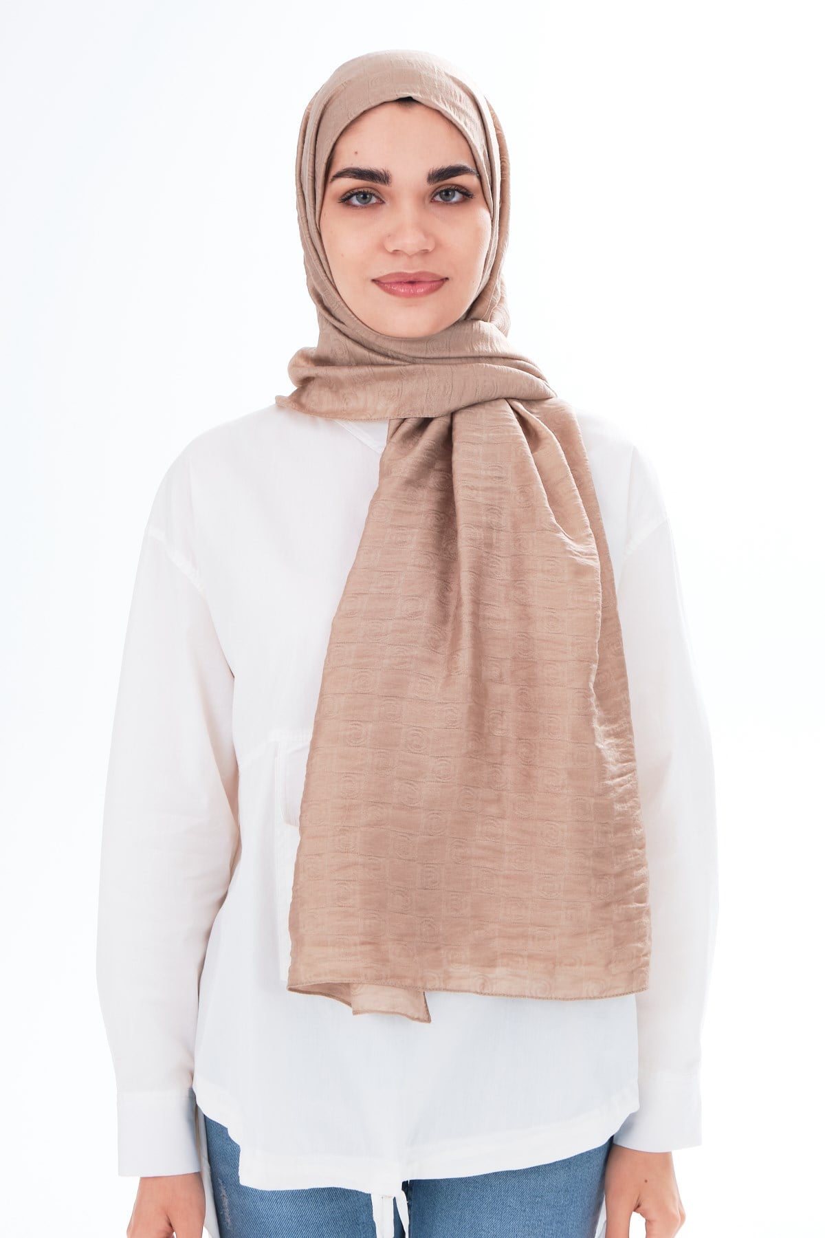 JAKARLI MODAL ŞALHelezon Desen Jakar Elegante Seri Viscon Şal Askısı ile Birlikte 75x200