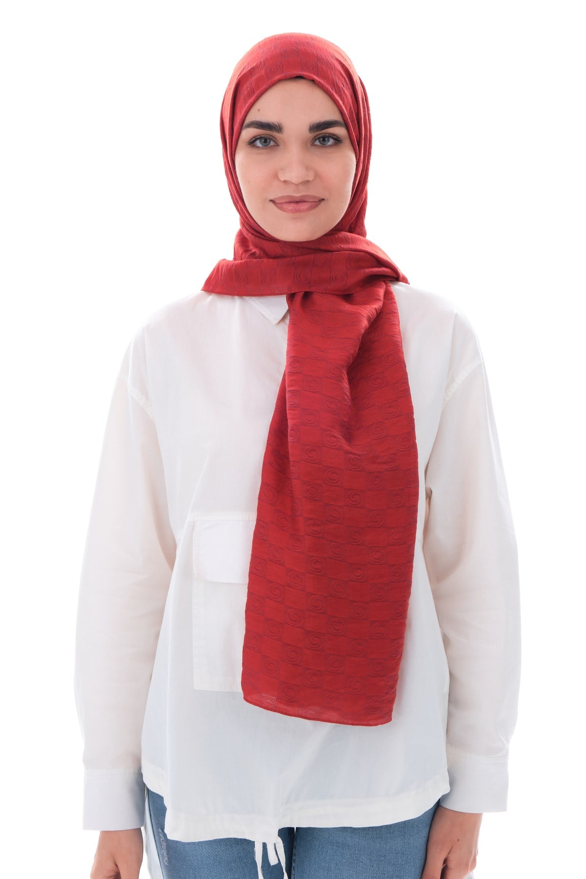 JAKARLI MODAL ŞALHelezon Desen Jakar Elegante Seri Viscon Şal Askısı ile Birlikte 75x200