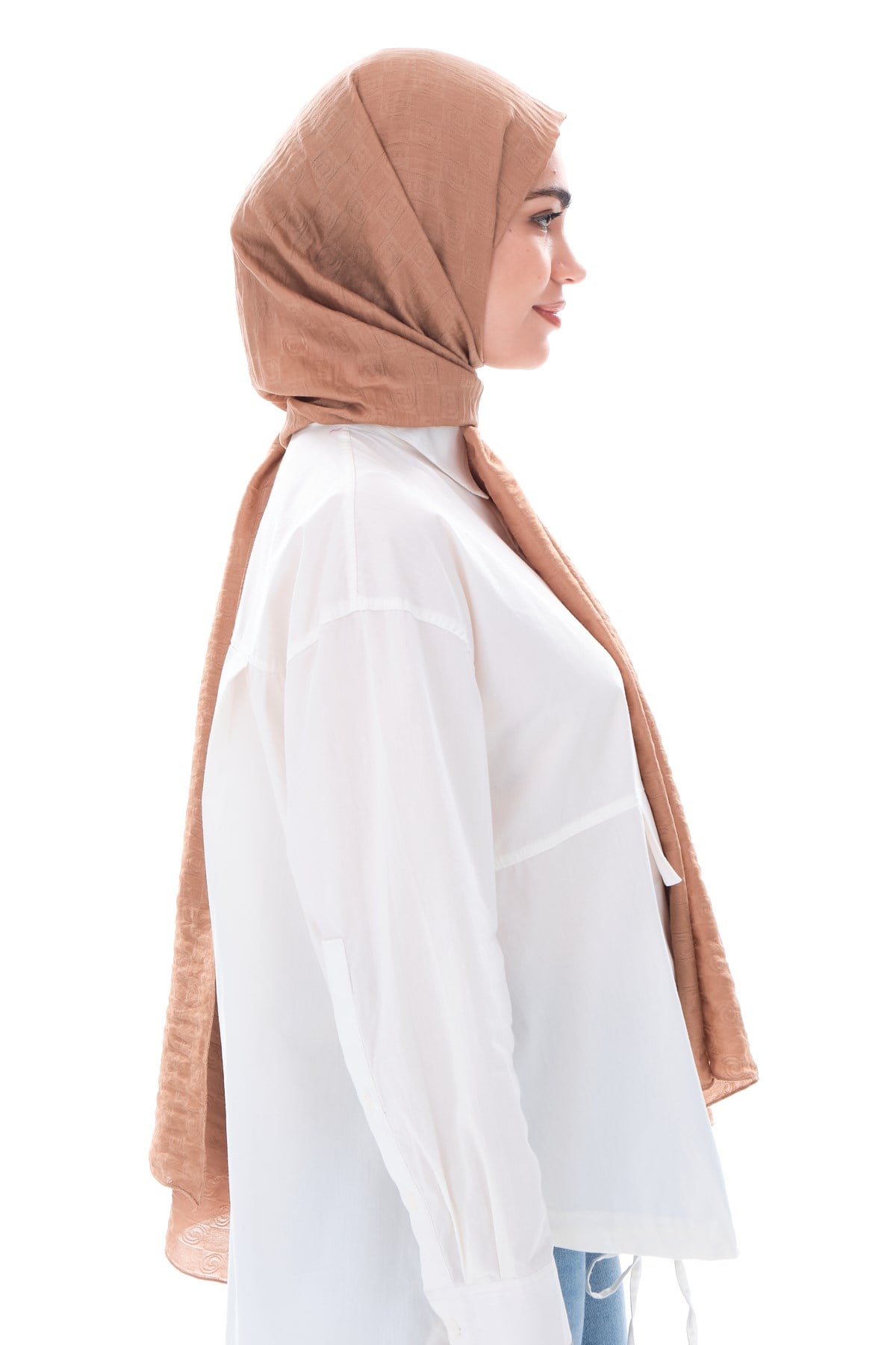 JAKARLI MODAL ŞALHelezon Desen Jakar Elegante Seri Viscon Şal Askısı ile Birlikte 75x200