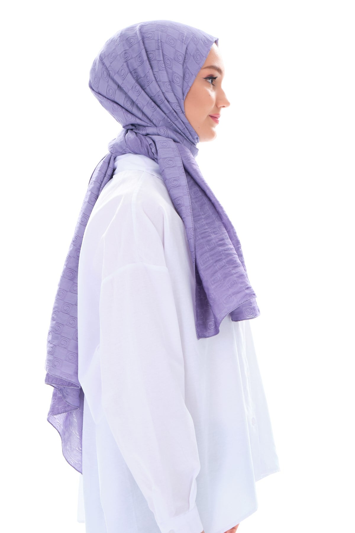 JAKARLI MODAL ŞALHelezon Desen Jakar Elegante Seri Viscon Şal Askısı ile Birlikte 75x200