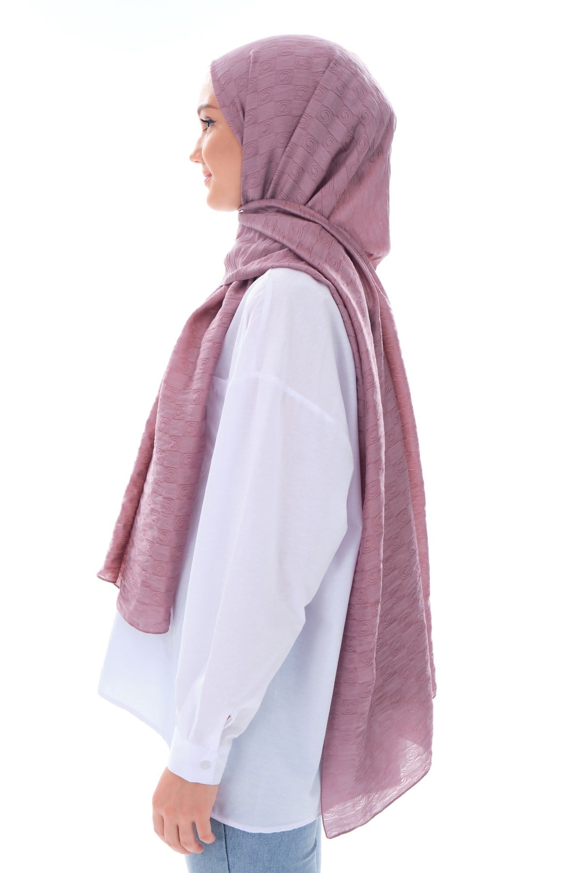 JAKARLI MODAL ŞALHelezon Desen Jakar Elegante Seri Viscon Şal Askısı ile Birlikte 75x200