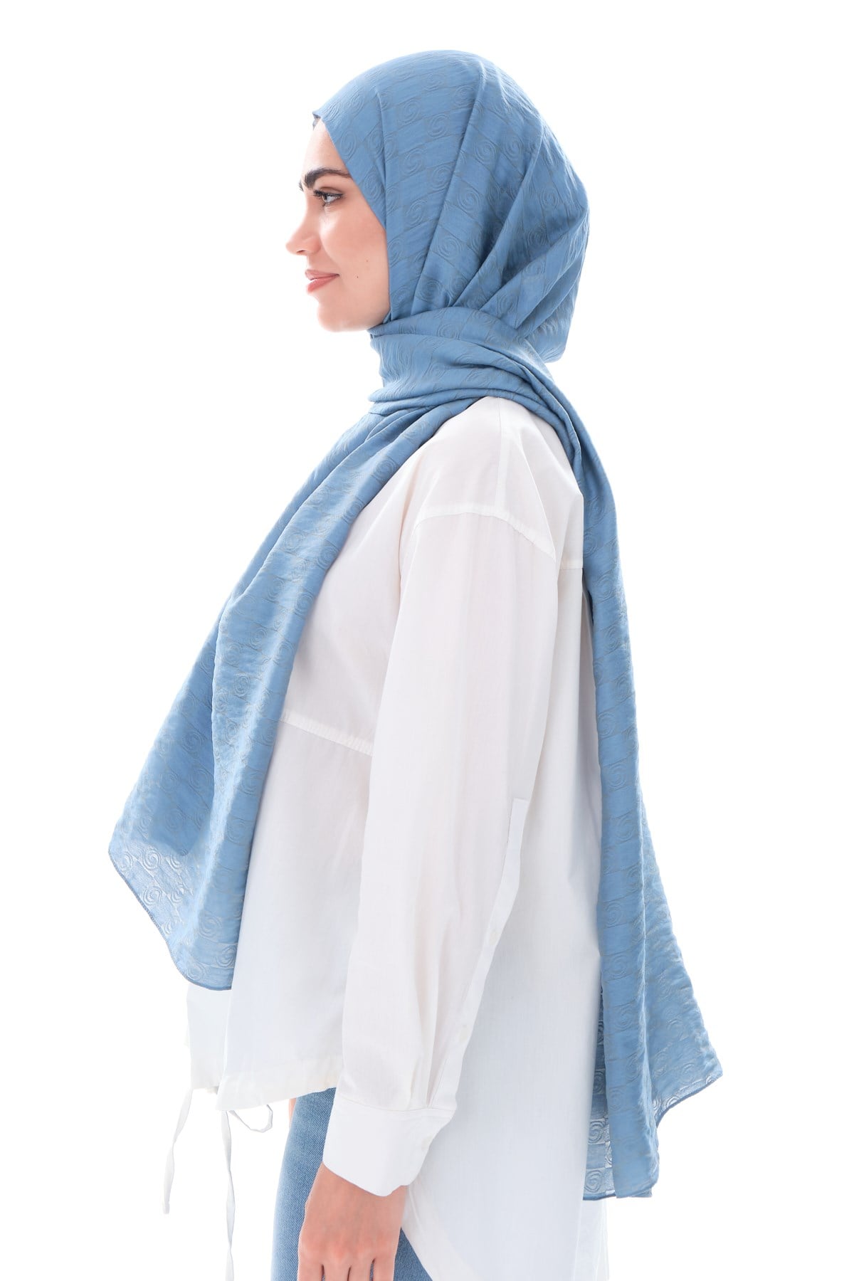 JAKARLI MODAL ŞALHelezon Desen Jakar Elegante Seri Viscon Şal Askısı ile Birlikte 75x200