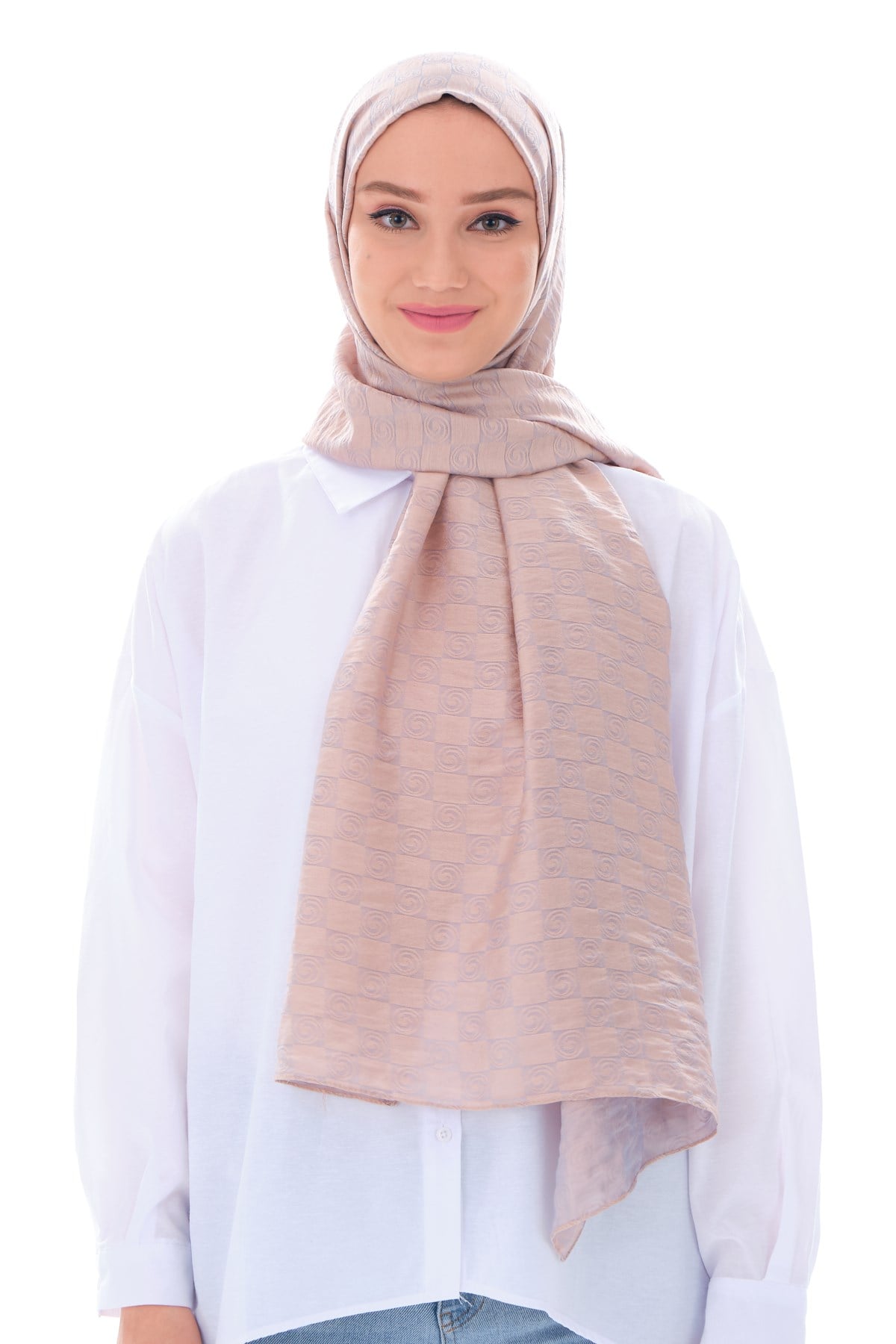 JAKARLI MODAL ŞALHelezon Desen Jakar Elegante Seri Viscon Şal Askısı ile Birlikte 75x200