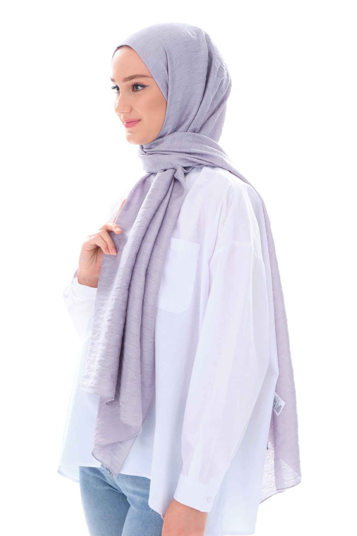 JAKARLI MODAL ŞALHelezon Desen Jakar Elegante Seri Viscon Şal Askısı ile Birlikte 75x200