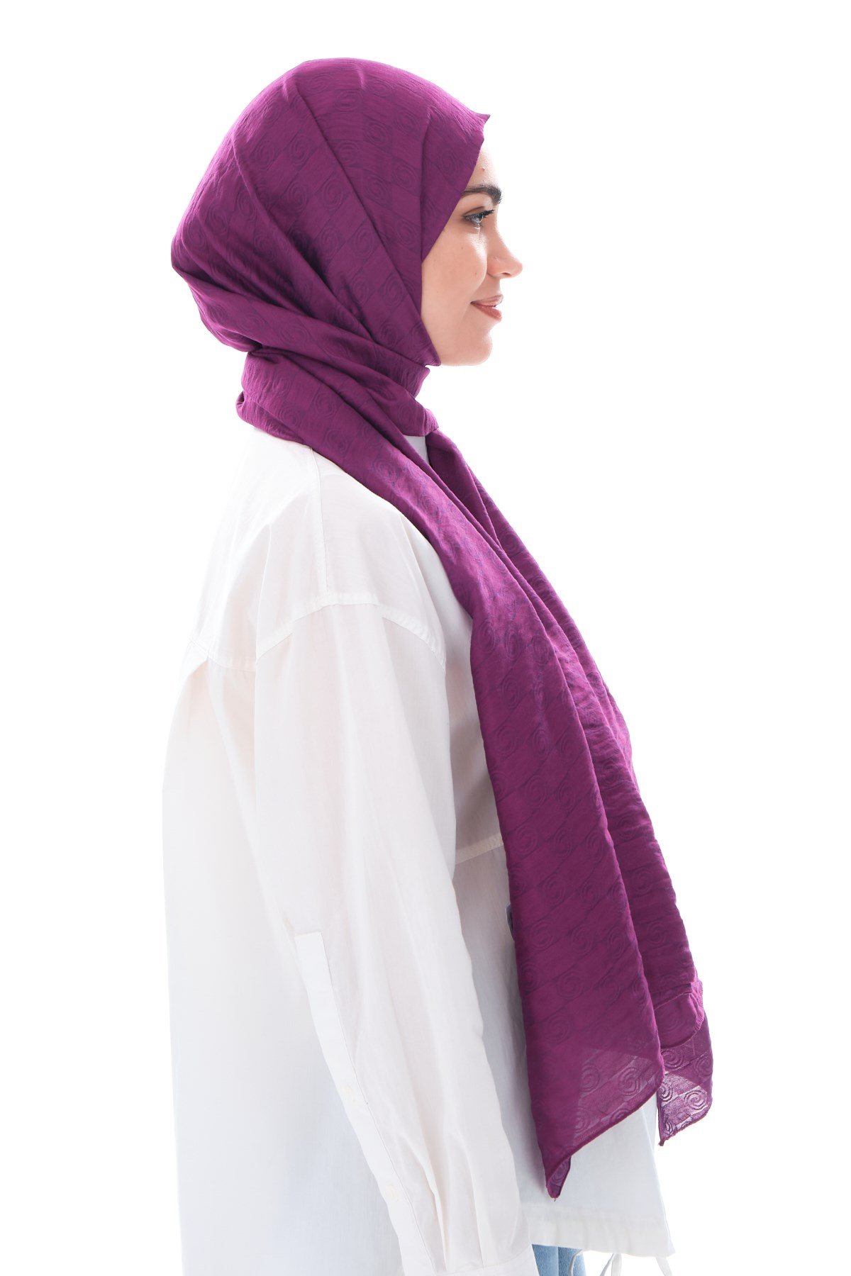 JAKARLI MODAL ŞALHelezon Desen Jakar Elegante Seri Viscon Şal Askısı ile Birlikte 75x200