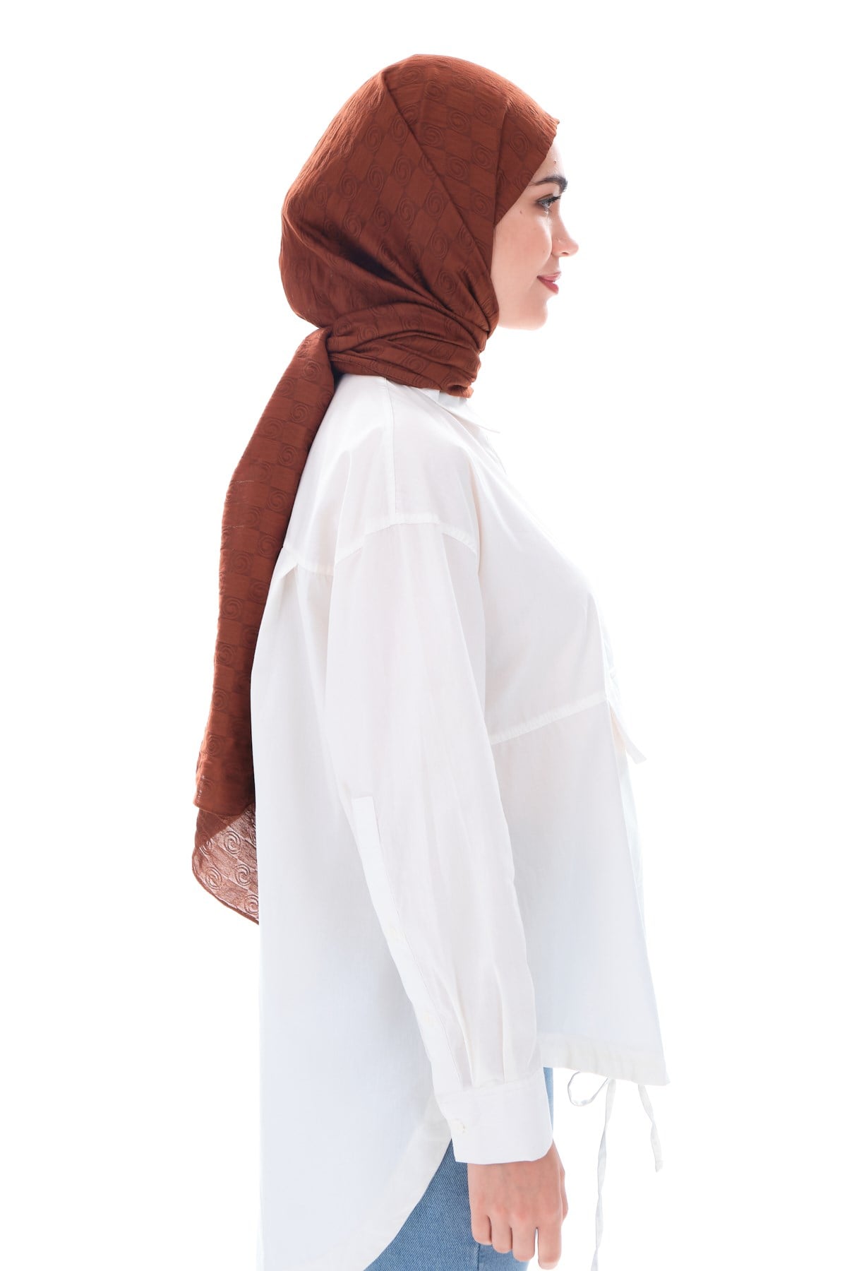 JAKARLI MODAL ŞALHelezon Desen Jakar Elegante Seri Viscon Şal Askısı ile Birlikte 75x200