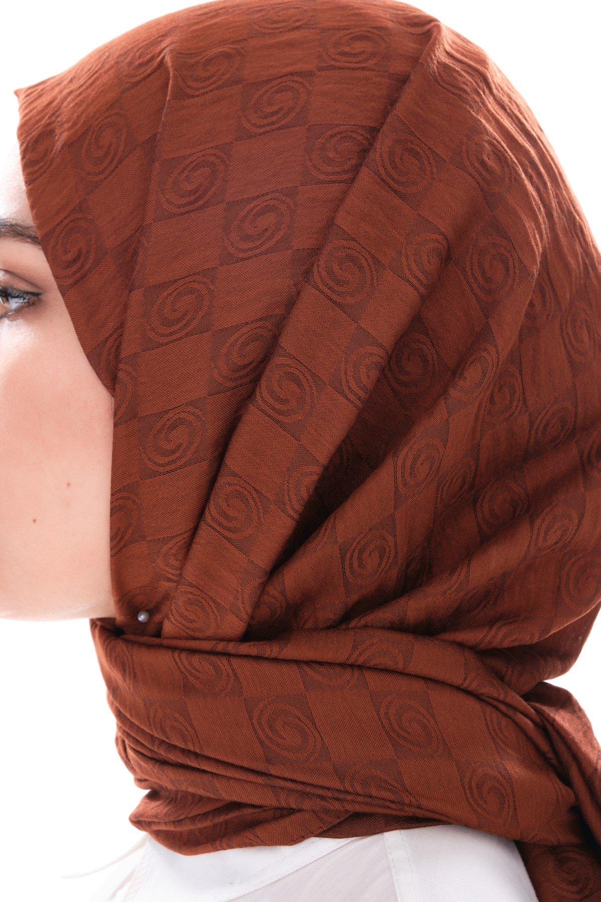 JAKARLI MODAL ŞALHelezon Desen Jakar Elegante Seri Viscon Şal Askısı ile Birlikte 75x200