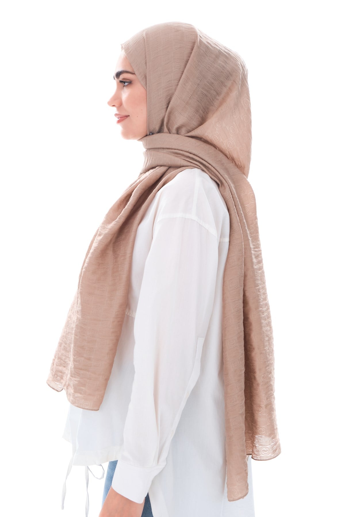 JAKARLI MODAL ŞALHelezon Desen Jakar Elegante Seri Viscon Şal Askısı ile Birlikte 75x200