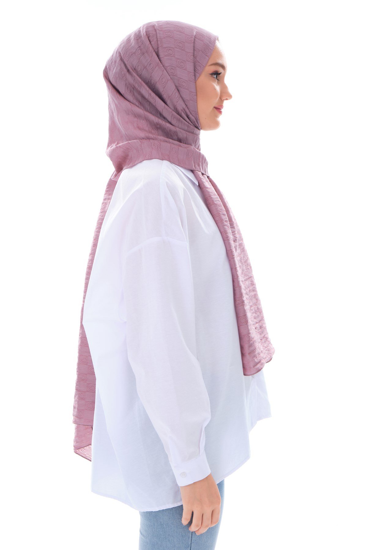 JAKARLI MODAL ŞALHelezon Desen Jakar Elegante Seri Viscon Şal Askısı ile Birlikte 75x200
