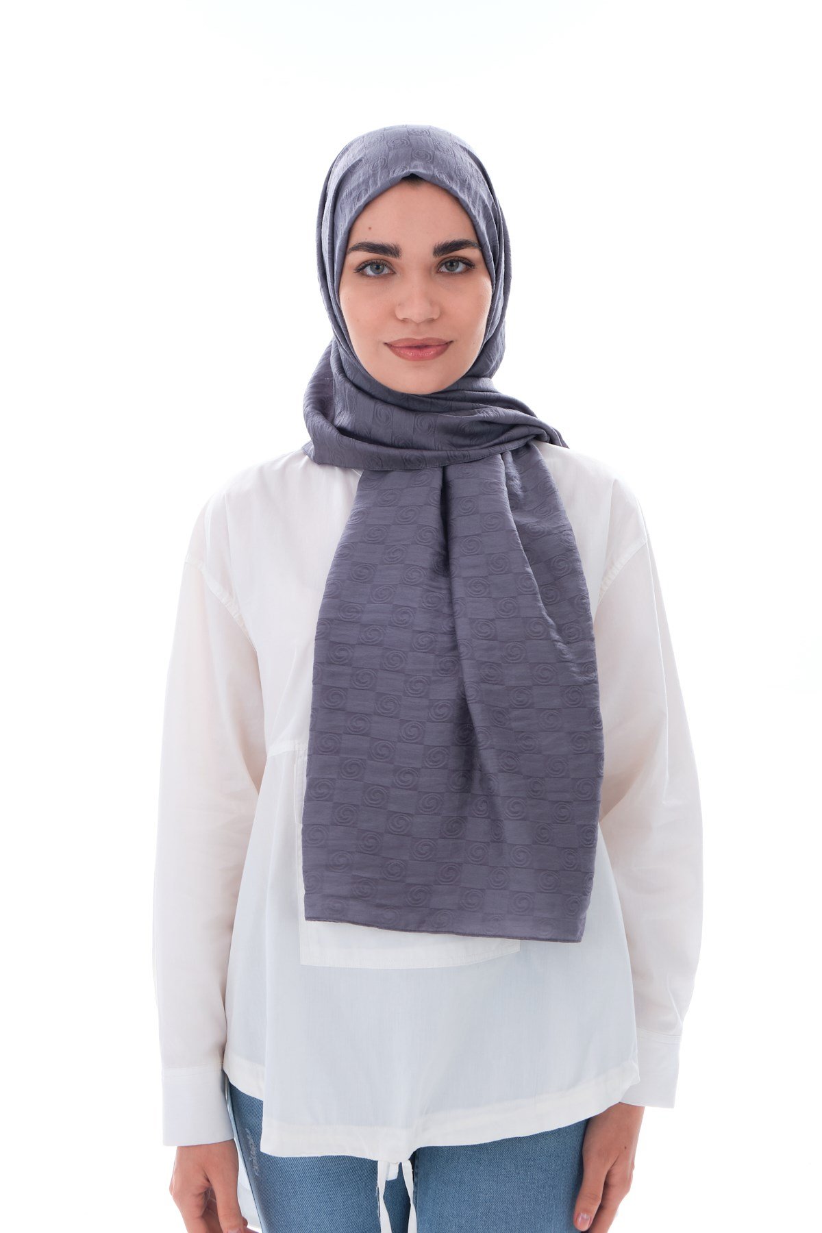 JAKARLI MODAL ŞALHelezon Desen Jakar Elegante Seri Viscon Şal Askısı ile Birlikte 75x200