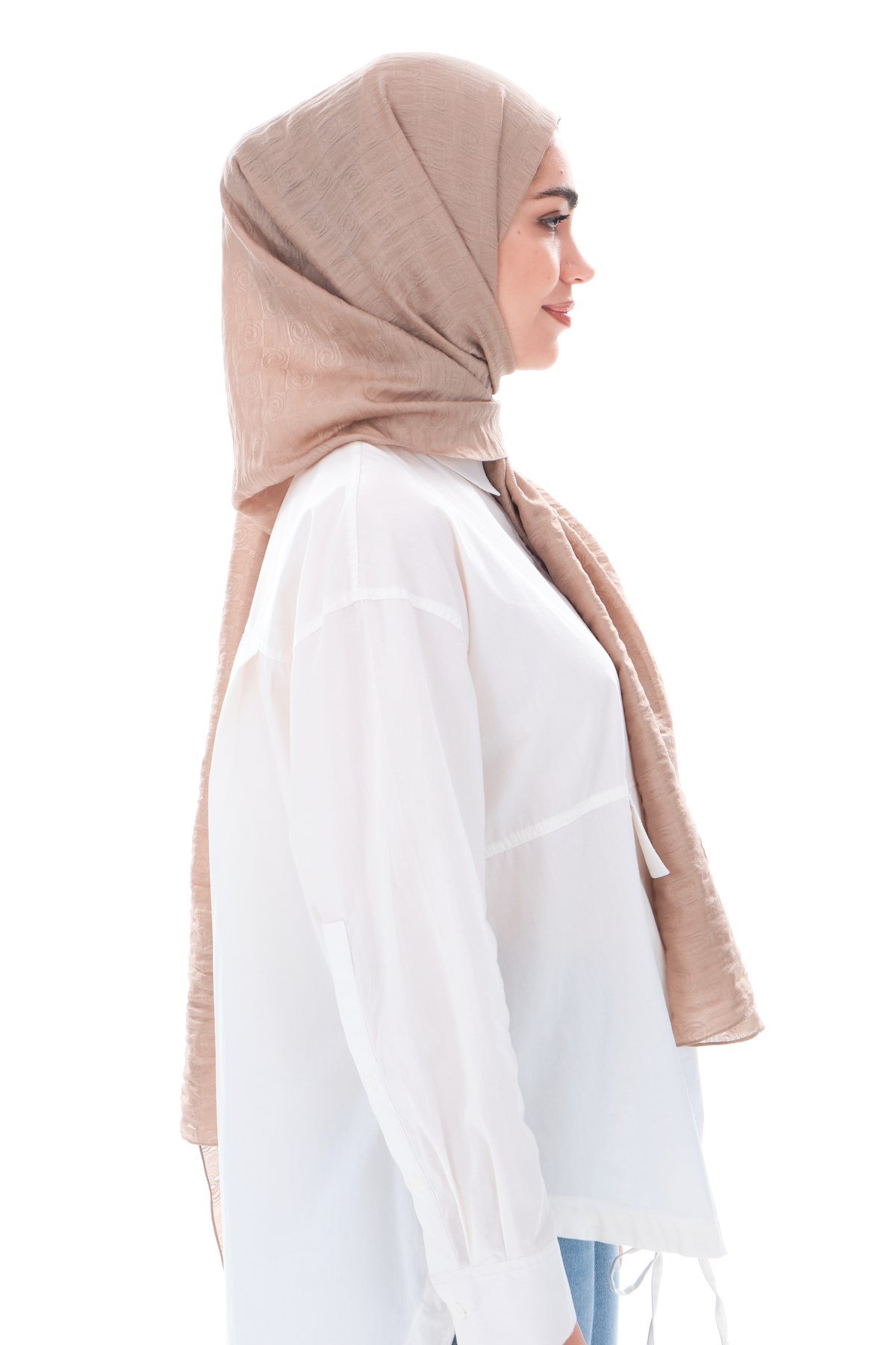 JAKARLI MODAL ŞALHelezon Desen Jakar Elegante Seri Viscon Şal Askısı ile Birlikte 75x200