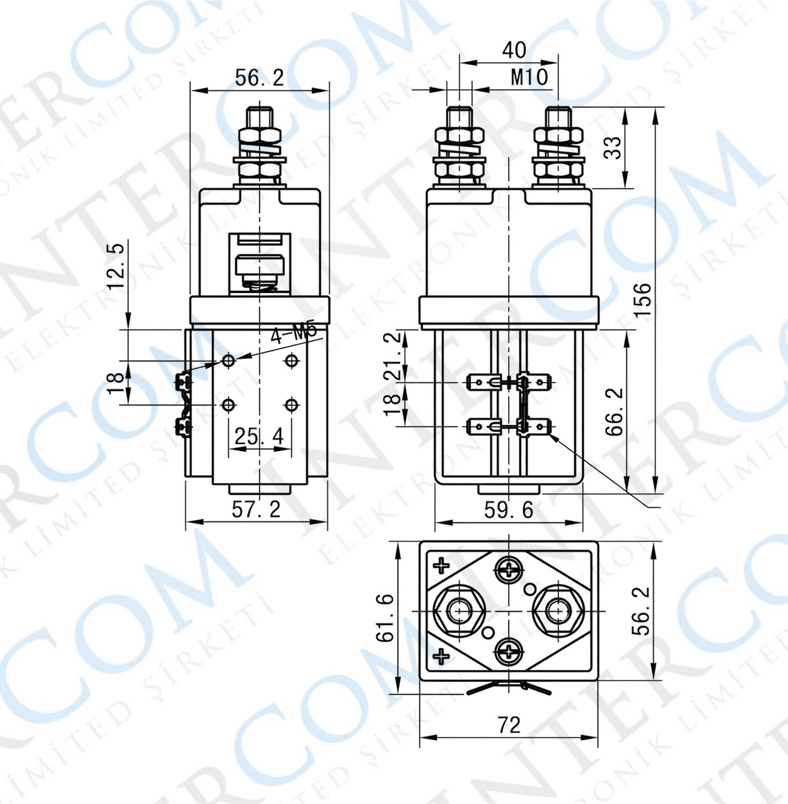 2'li Selenoid Kontaktör 12V/24V 400A