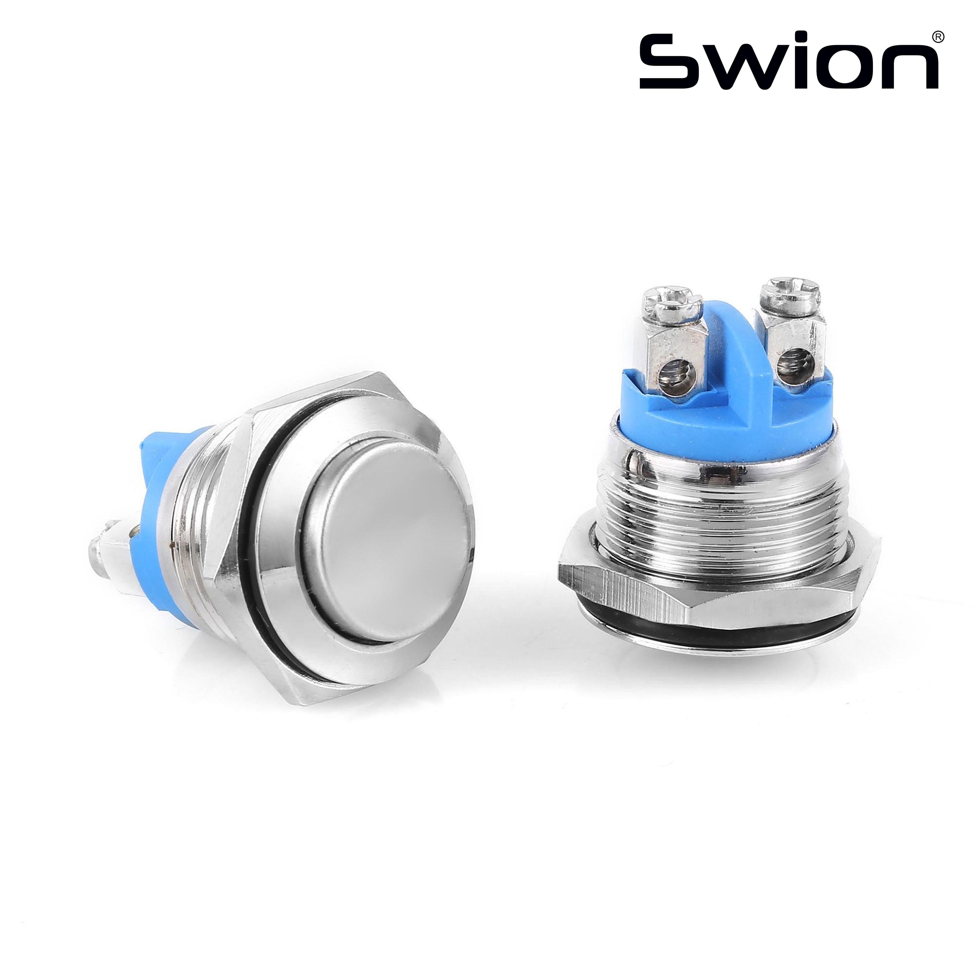 D40-1 | 16MM METAL YAYLI BUTON NC KONTAK IŞIKSIZ