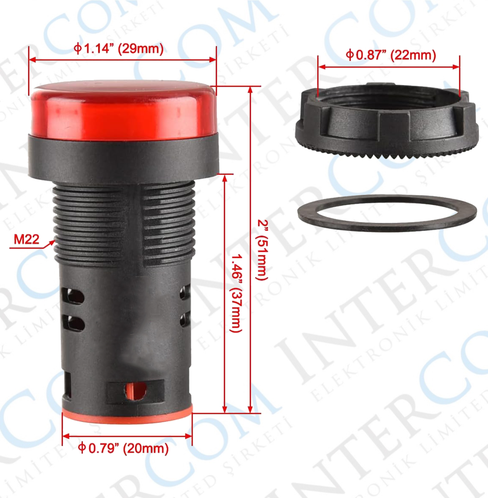 AD22-22DS  22MM Sinyal Lambası