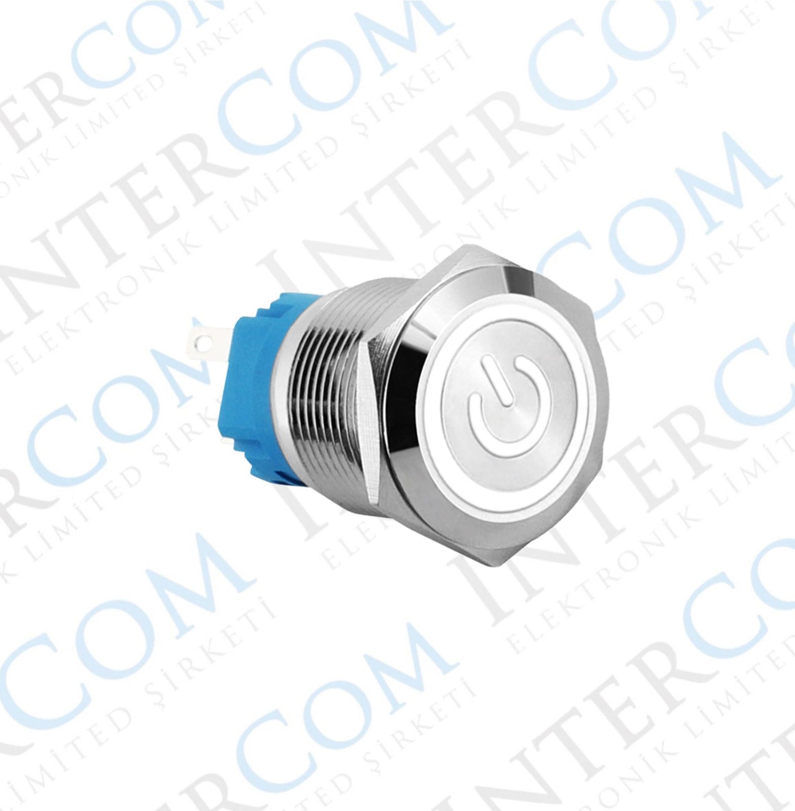 E47T 19MM METAL BUTON KALICILI 12-24V BEYAZ LED 1NO/1NC