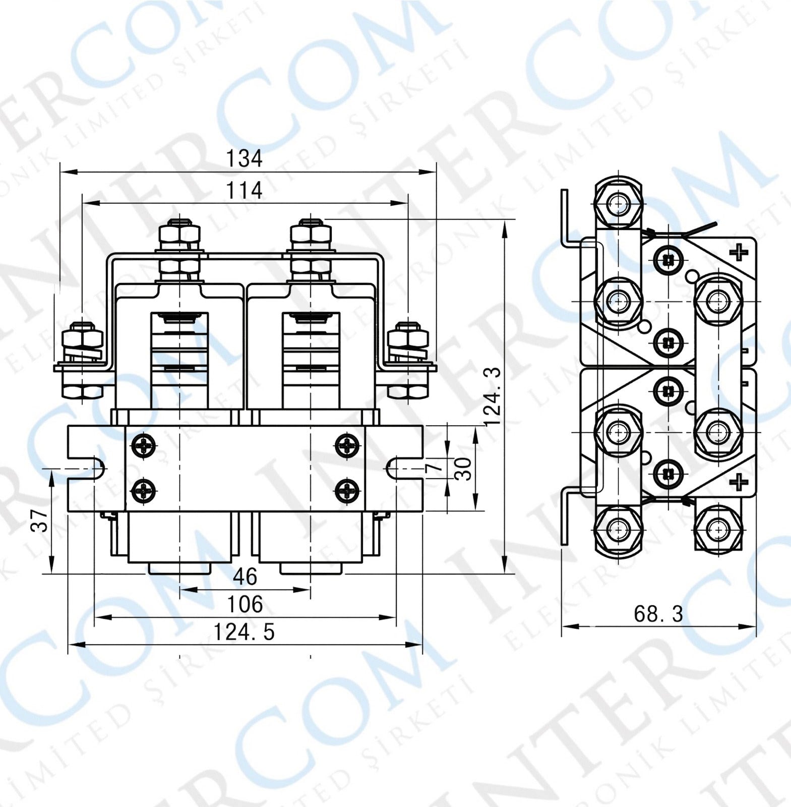 4'lü Selenoid Kontaktör 12V/24V 200A