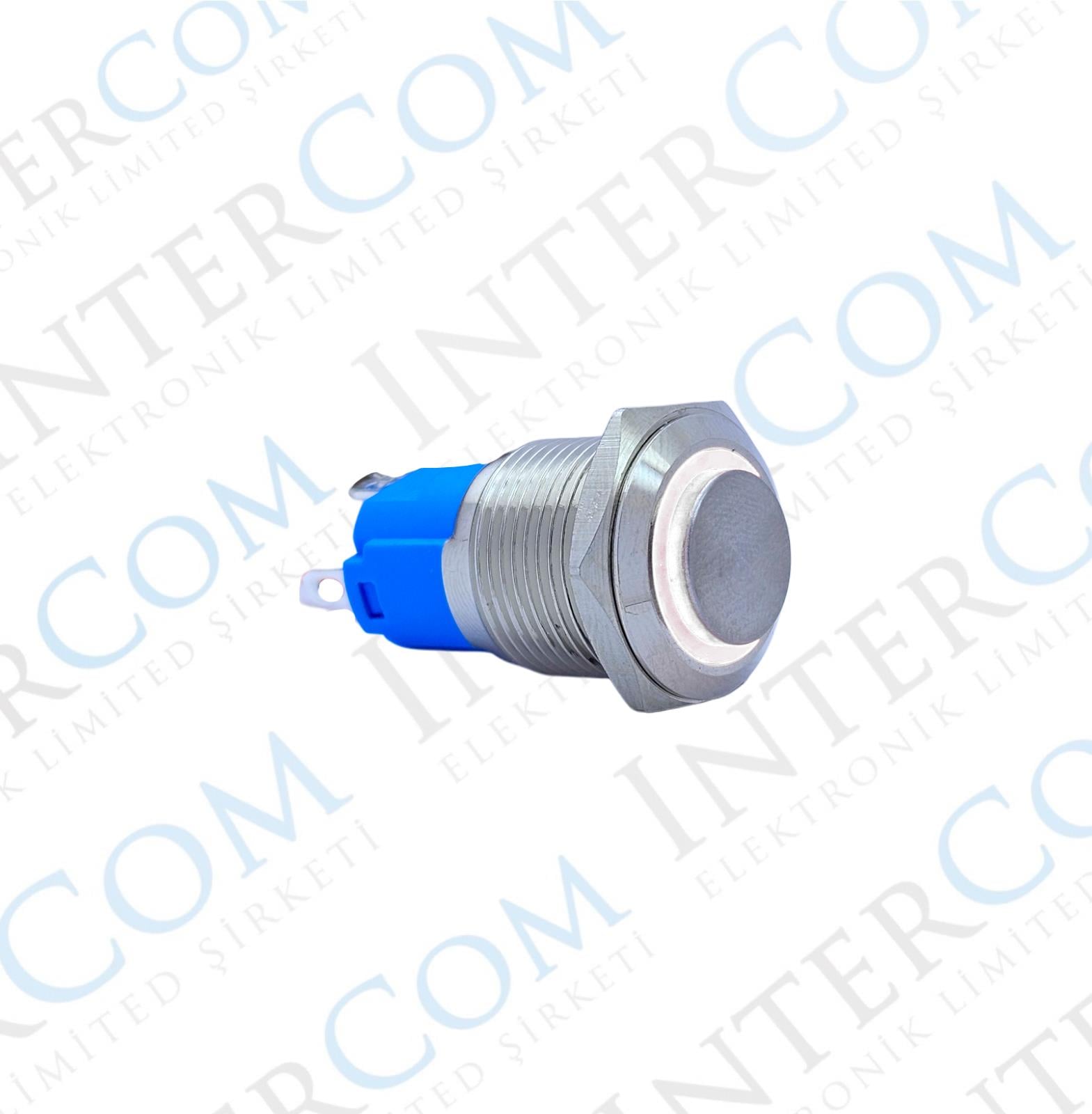 E24 16MM METAL BUTON KALICILI 12-24V BEYAZ LED 1NO/1NC