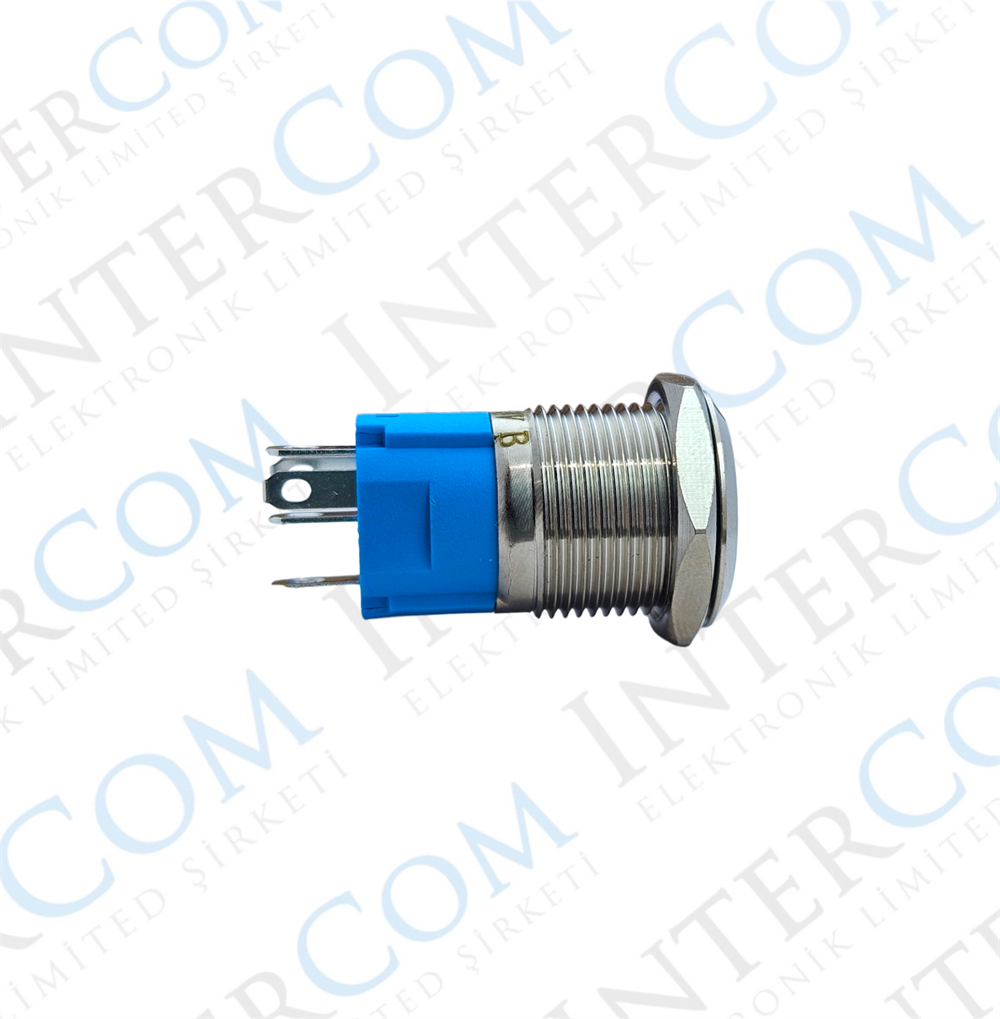 E35-1 16MM METAL BUTON YAYLI 12-24V YEŞİL LED 1NO/1NC