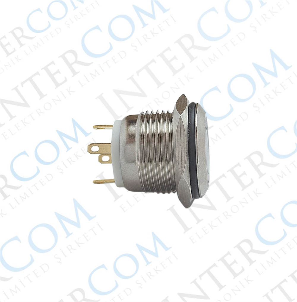 E35 16MM METAL BUTON YAYLI 12-24V YEŞİL LED 1NO