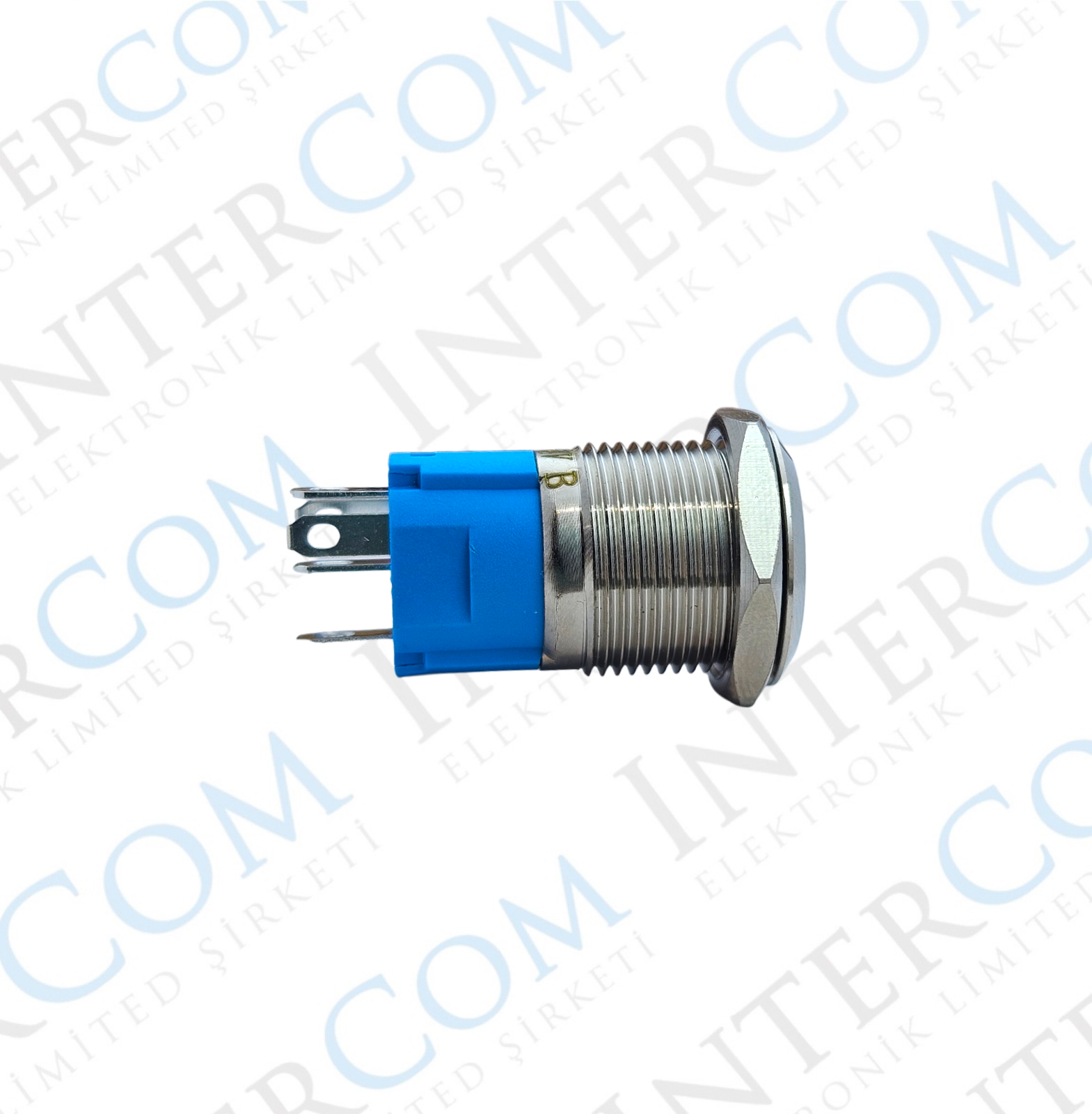 E38-1 16MM METAL BUTON YAYLI 12-24V TURUNCU LED 1NO/1NC