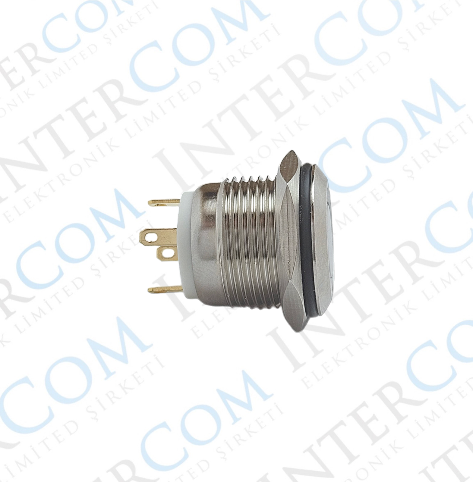 E38 16MM METAL BUTON YAYLI 12-24V TURUNCU LED 1NO