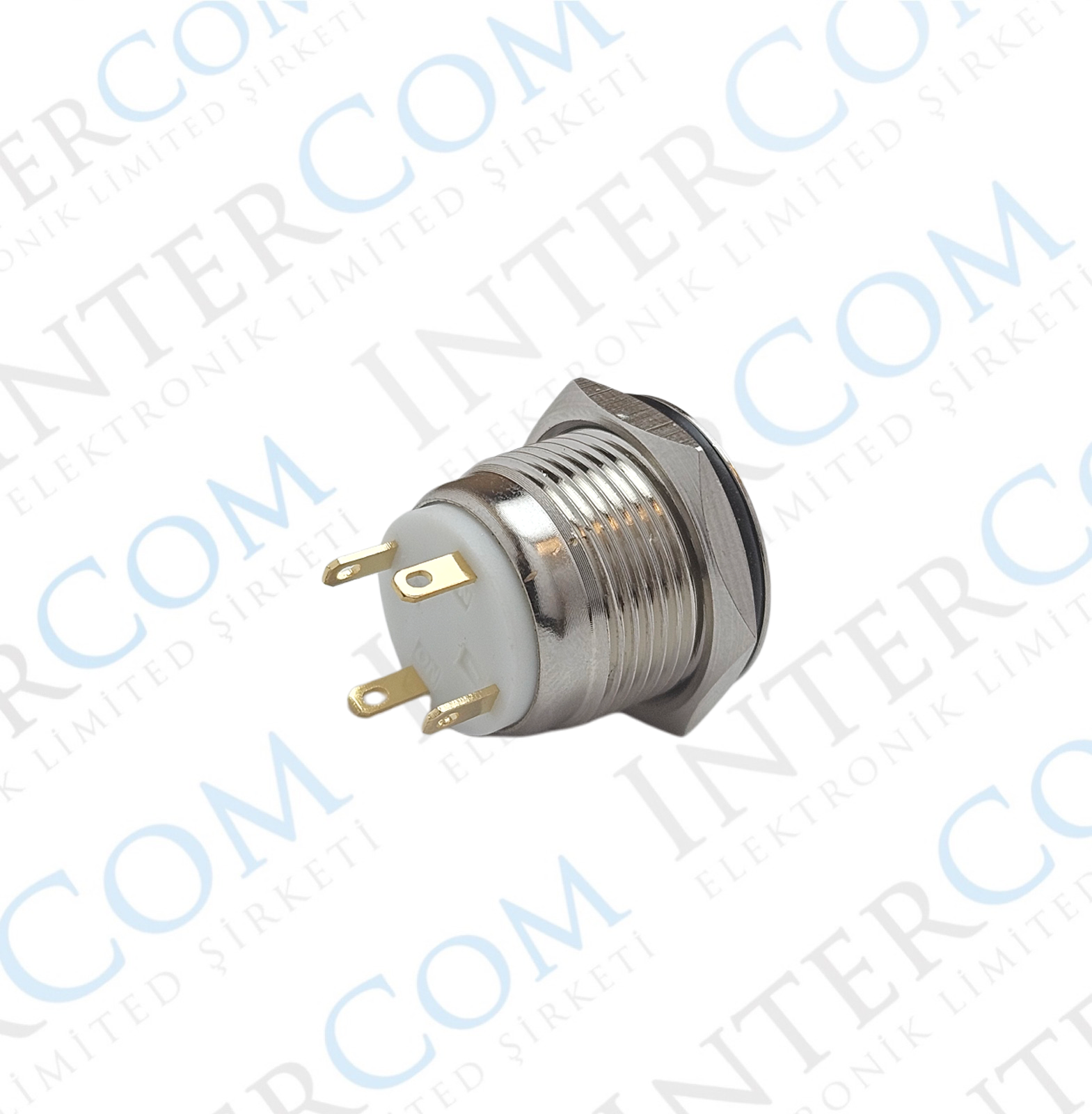 E38 16MM METAL BUTON YAYLI 12-24V TURUNCU LED 1NO