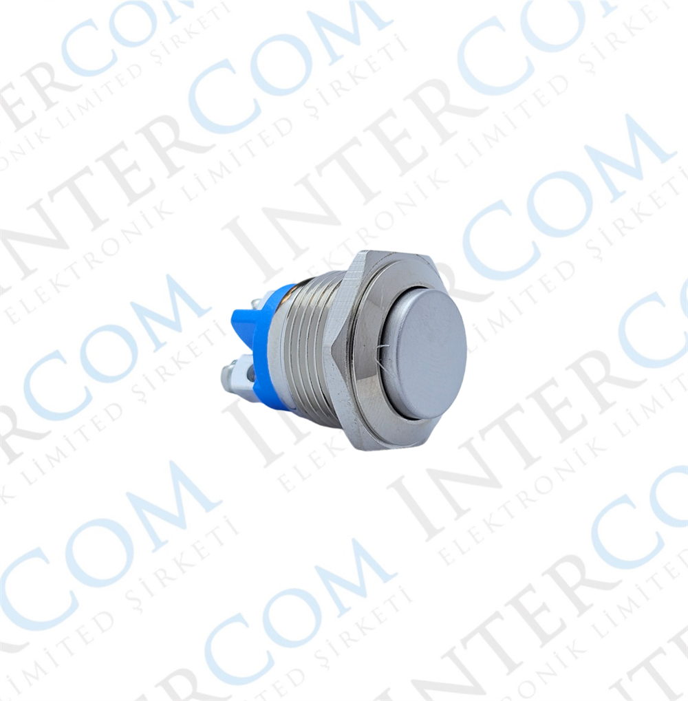 E40 16MM METAL IŞIKSIZ YAYLI BUTON - ÇIKIK KAFA - 1 NO - IP67