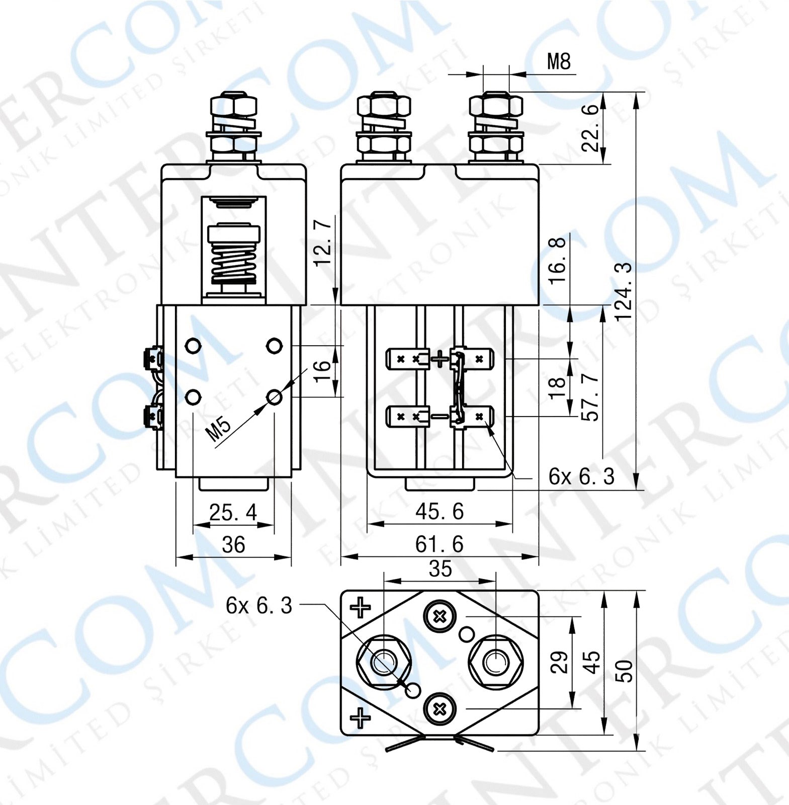 2'li Selenoid Kontaktör 12V/24V 200A