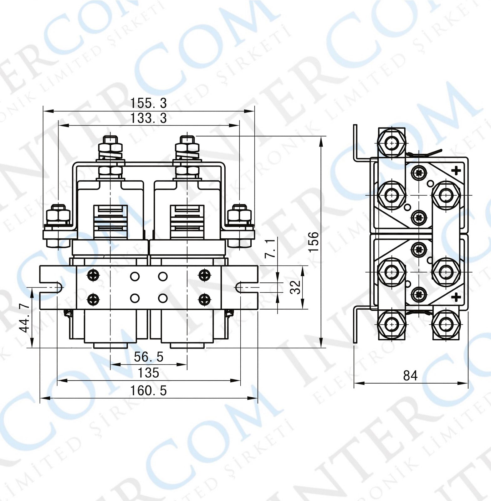 4'lü Selenoid Kontaktör 12V/24V 400A