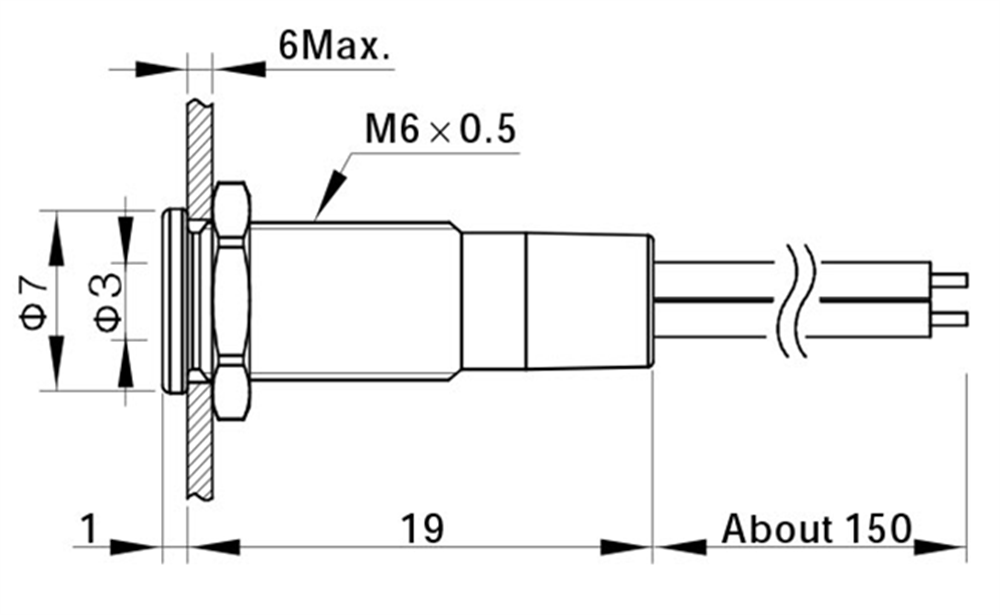 GQ6T-D/Y/R/24V/S - 6mm Paslanmaz Çelik Kablolu Metal Sinyal 24V