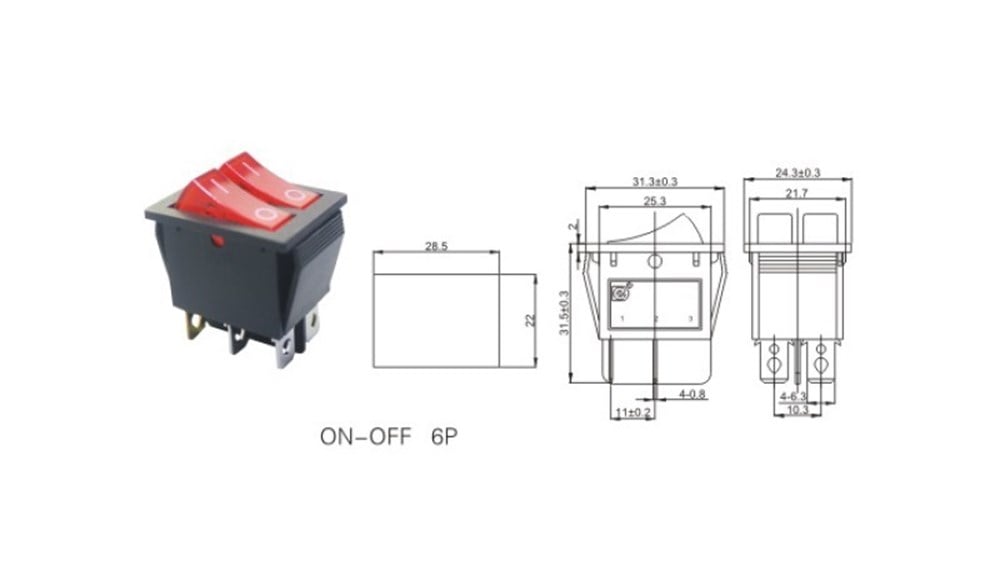 IC-101 İkili Işıklı Anahtar KCD2-2101