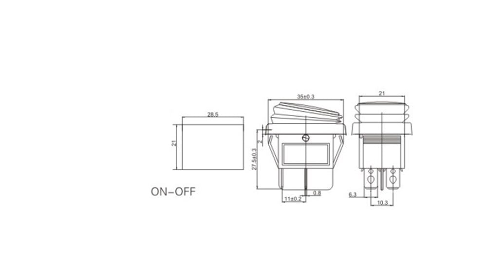 IC-104W Geniş Körüklü Işıklı Anahtar ON-OFF KCD2-203NW