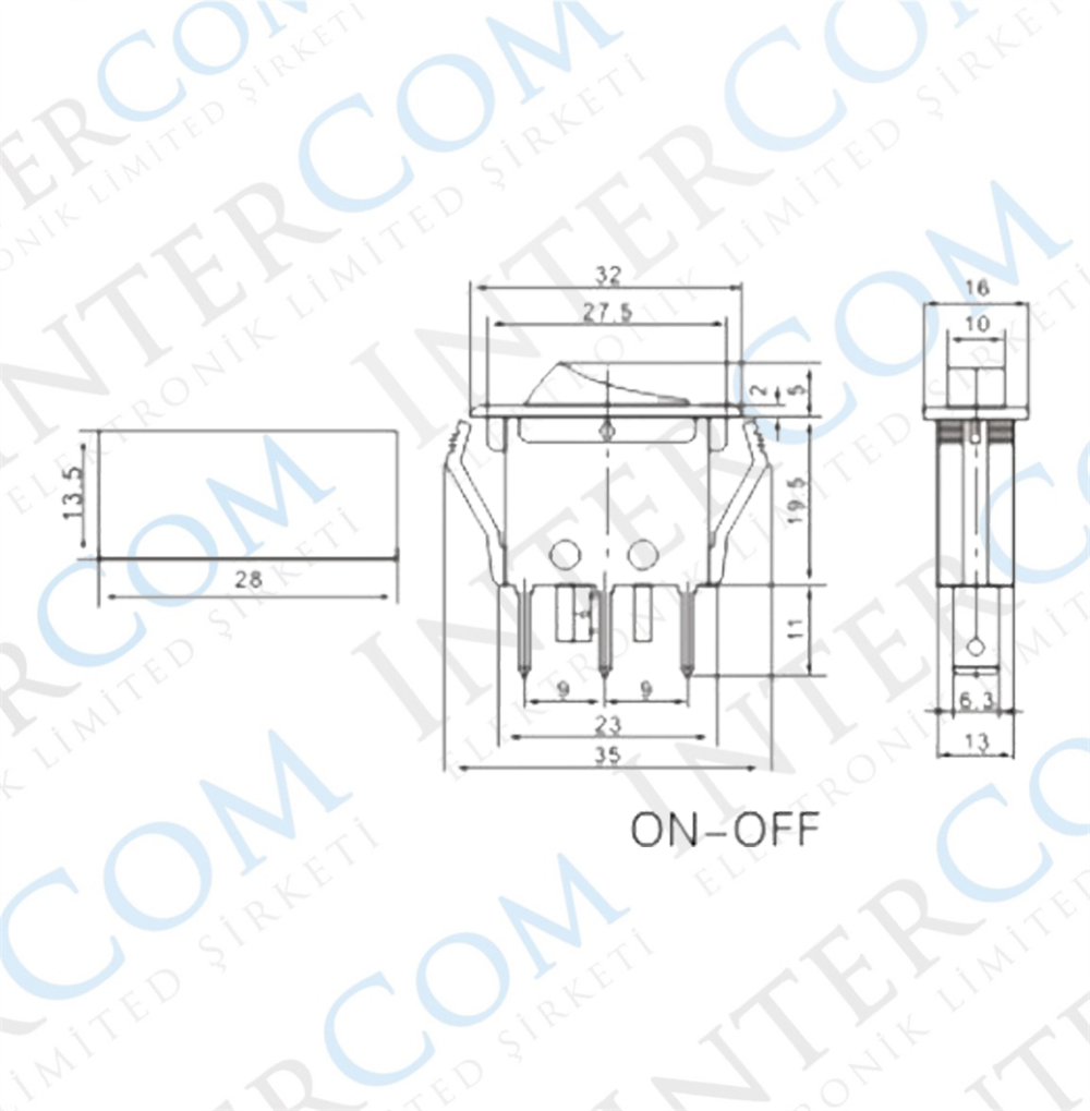 IC-113-8 Tekli Anahtar Işıklı ON-OFF 