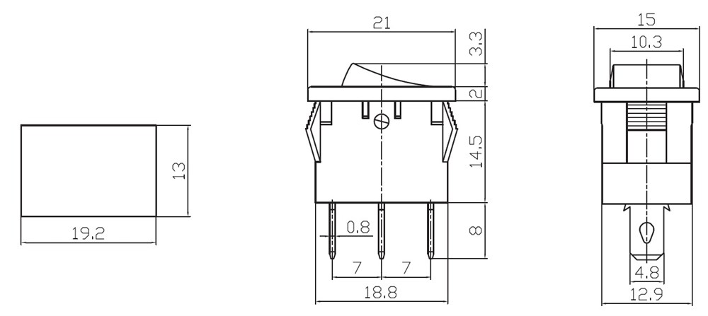 IC-118A Mini Işıklı 12V Ledli Anahtar KCD1-2-101EN