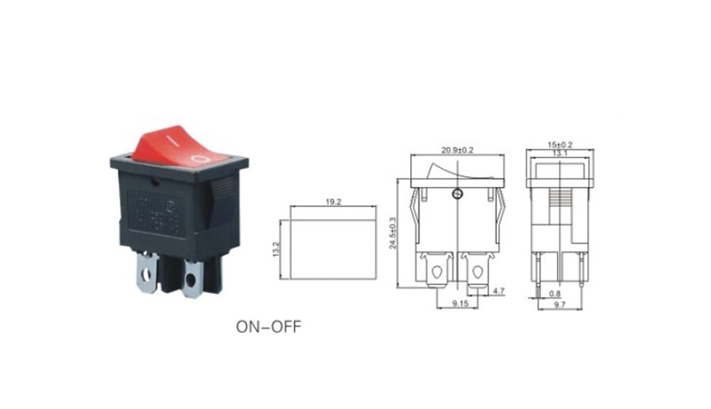 IC-122 Mini Işıksız Anahtar 4P KCD1-4-201