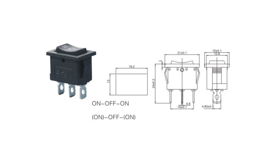 IC-123A Mini Işıksız YAYLI Anahtar MOM-OFF-MOM